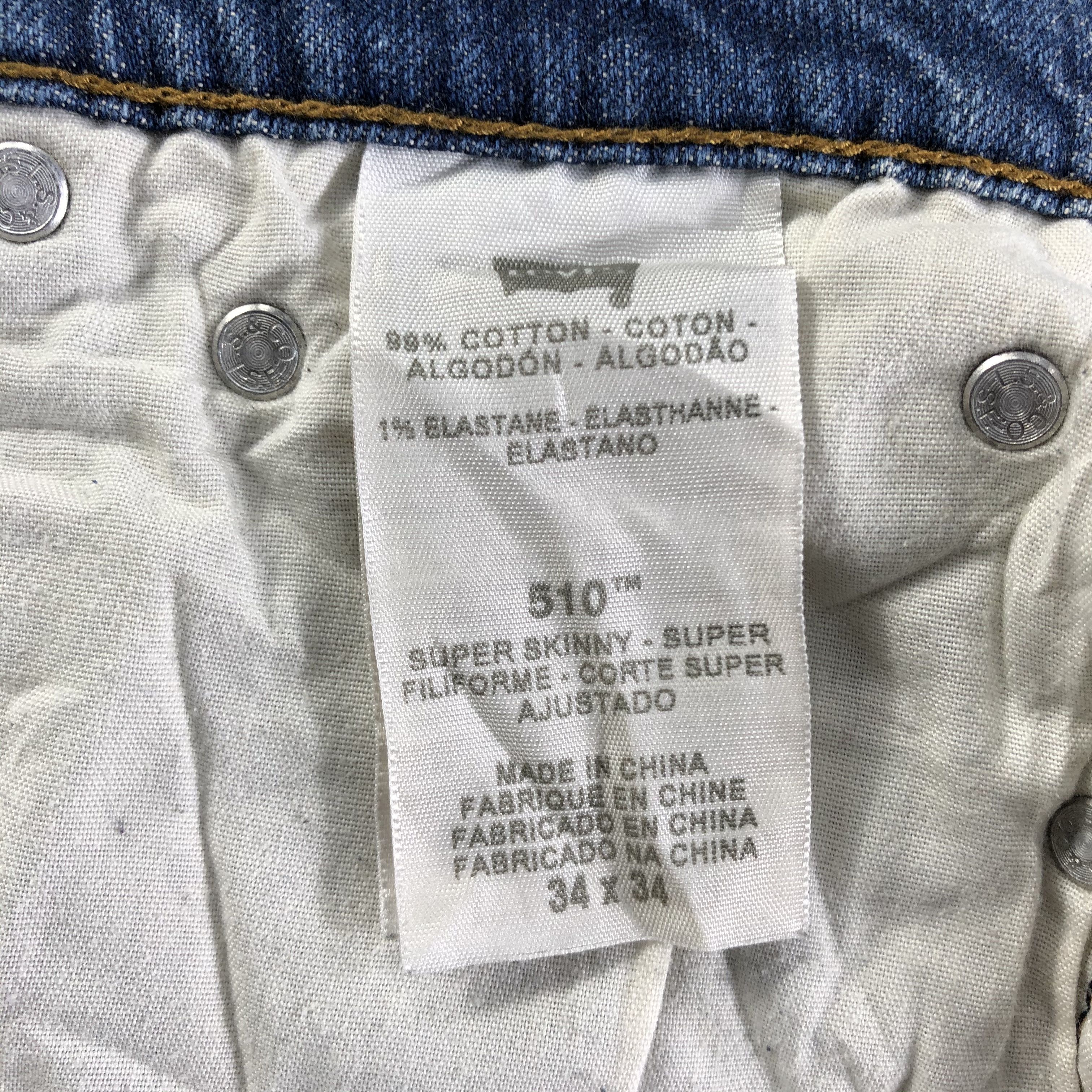 Levi's Vintage Blue Wash Levis 510 Jeans-J3045 Size US 35 - 10 Thumbnail
