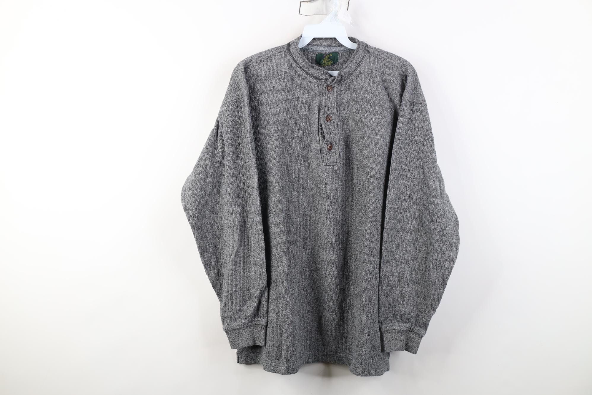 Vintage Vintage 90s Streetwear Cotton Ribbed Knit Henley T-Shirt Size US M / EU 48-50 / 2 - 1 Thumbnail