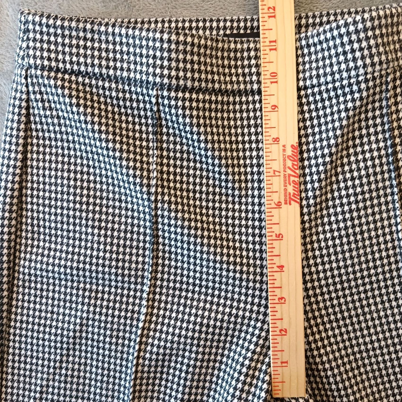 Ann Taylor Ann Taylor Dress Pants Womens Size 6 Black Houndstooth Side Zip Altered Hem Pants Womens Regular Straight 29in Inseam Black Size 28" / US 6 / IT 42 - 4 Thumbnail