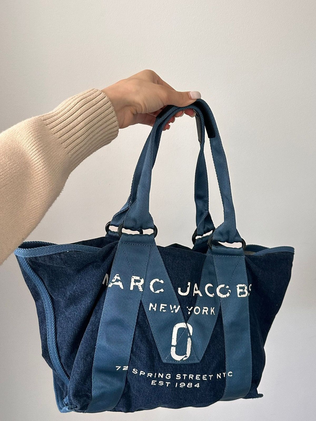 Marc Jacobs Denim Tote Bag Navy Blue (72 Spring Street NYC)