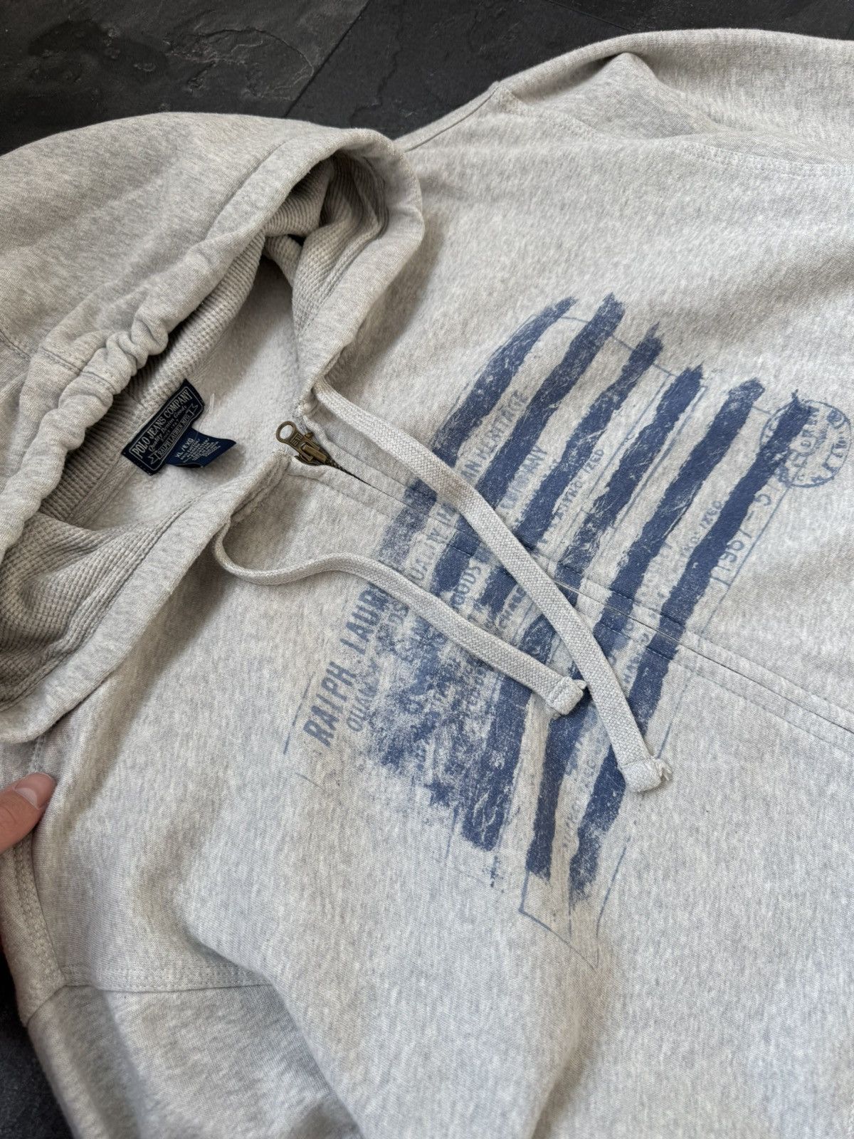 Polo Ralph Lauren × Vintage Vintage polo Ralph Lauren jeans rare big logo USA hoodie Size US XL / EU 56 / 4 - 2 Thumbnail