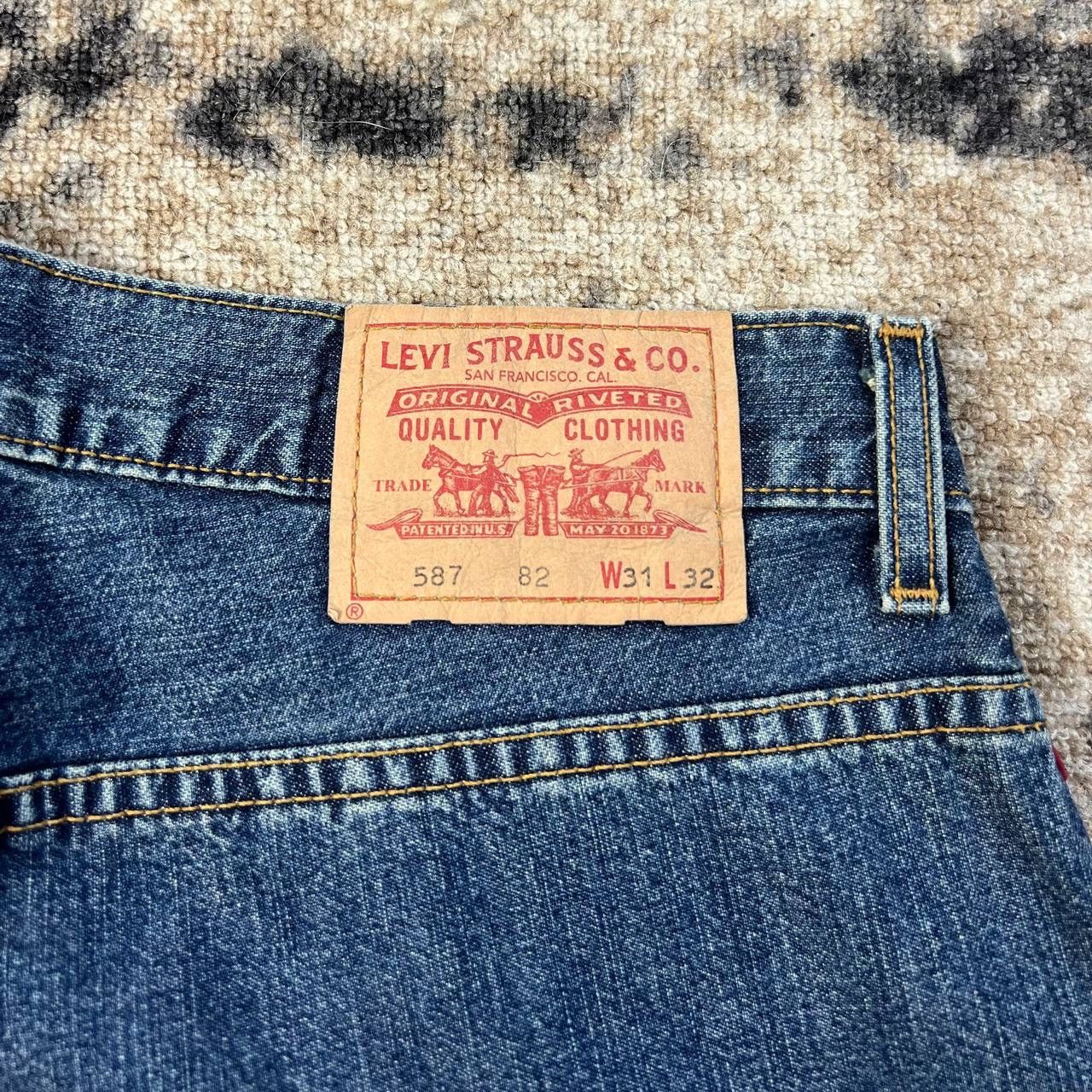 Levi's 587 Levis Vintage Y2K Rare Without Pockets Baggy Denim Jeans Size US 31 - 5 Thumbnail