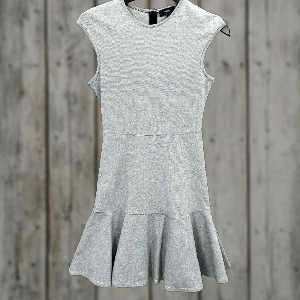 Theory Dress Womens 2 Ponte Essential Flare Fit Flounce Mini Quiet Luxury  Preppy - wpequipmentugltd.com
