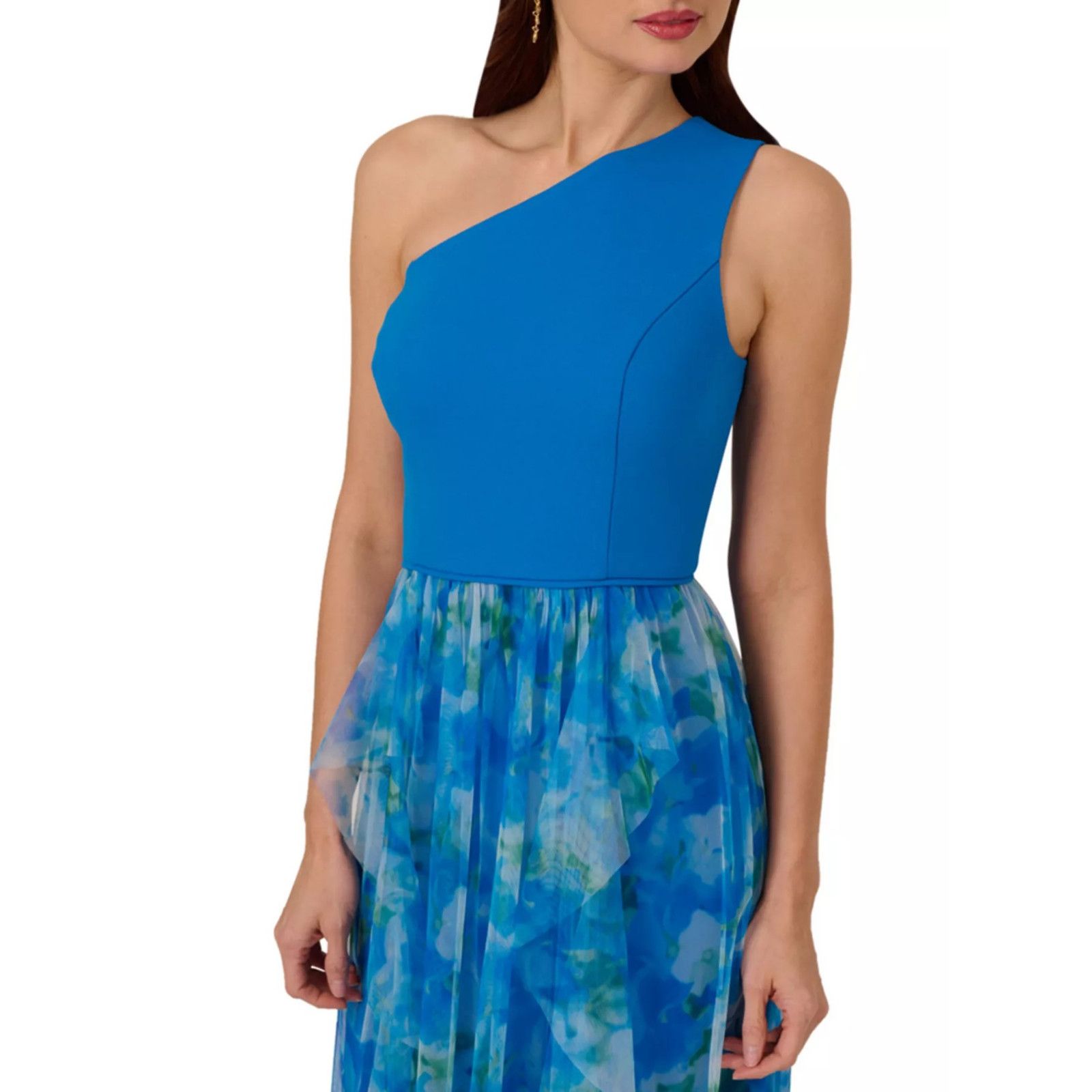 Adrianna Papell Adrianna Papell Women's Sweetpea Mixed-Media Gown, Size 12 Size XL / US 12-14 / IT 48-50 - 2 Thumbnail