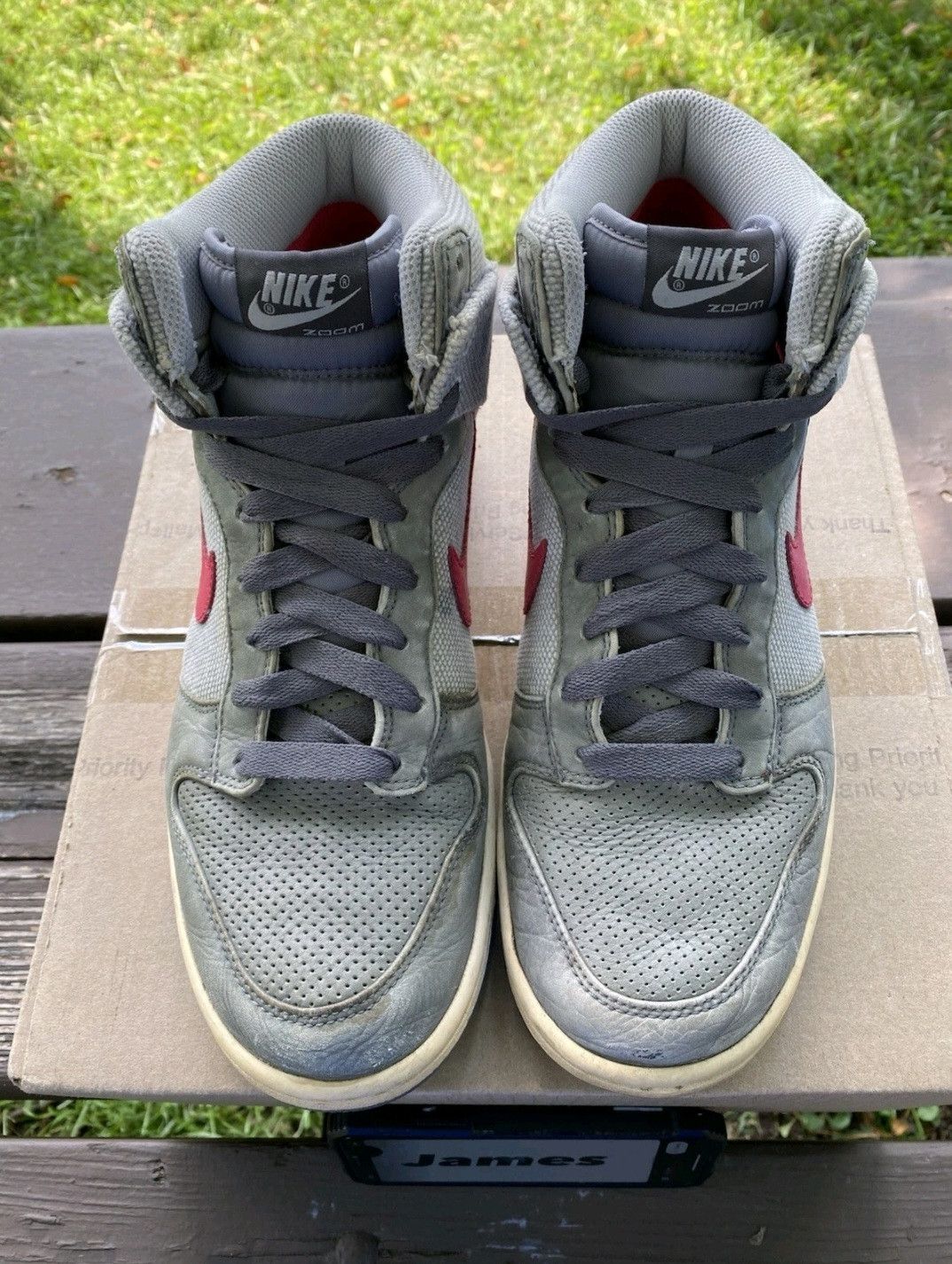 Nike Nike Dunk High Gray 317892061 Size 9.5 Men Size US 9.5 / EU 42-43 - 2 Thumbnail