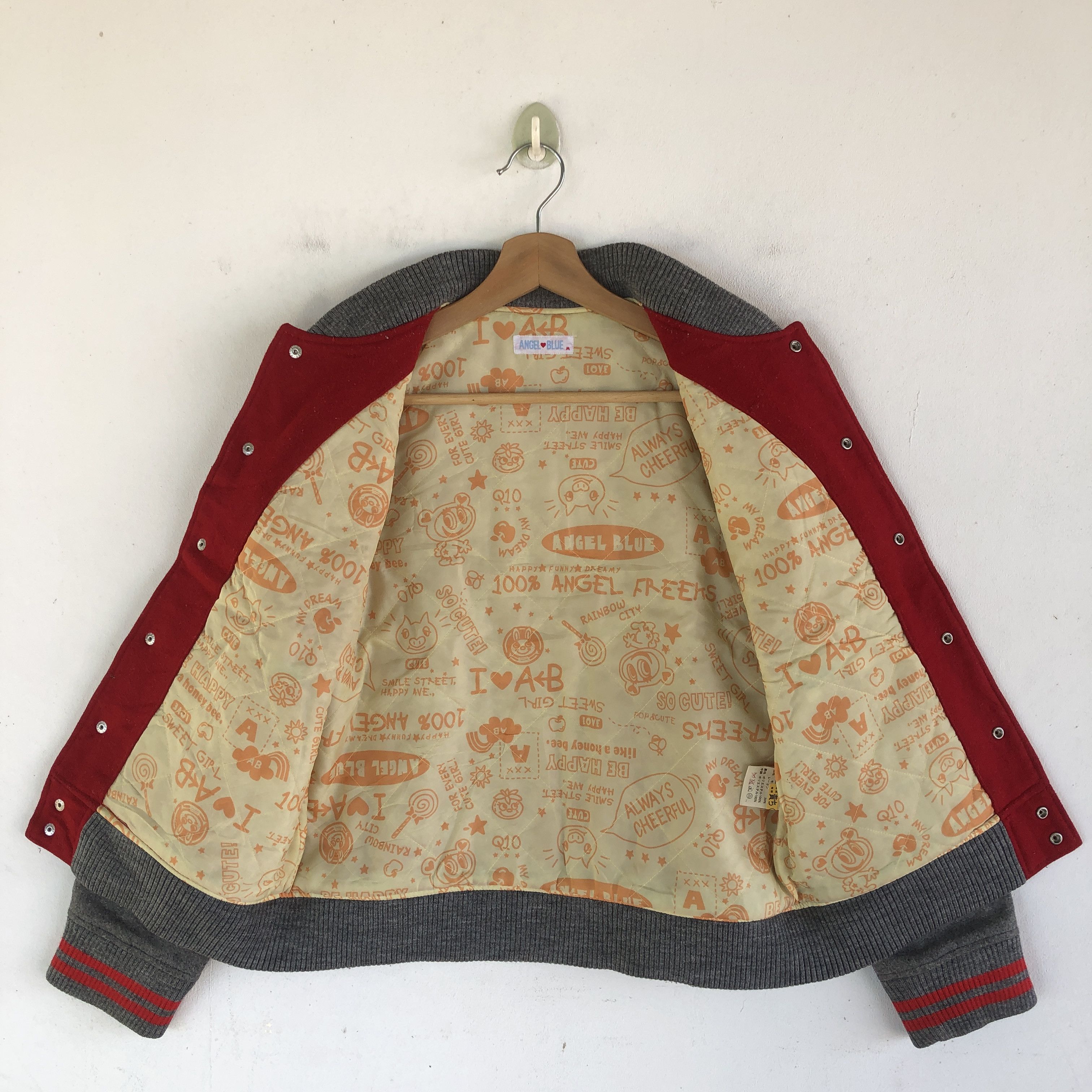 Japanese Brand × Vintage Vintage Angel Blue Letterman Patches Varsity Wool Jacket Size XS / US 0-2 / IT 36-38 - 9 Thumbnail