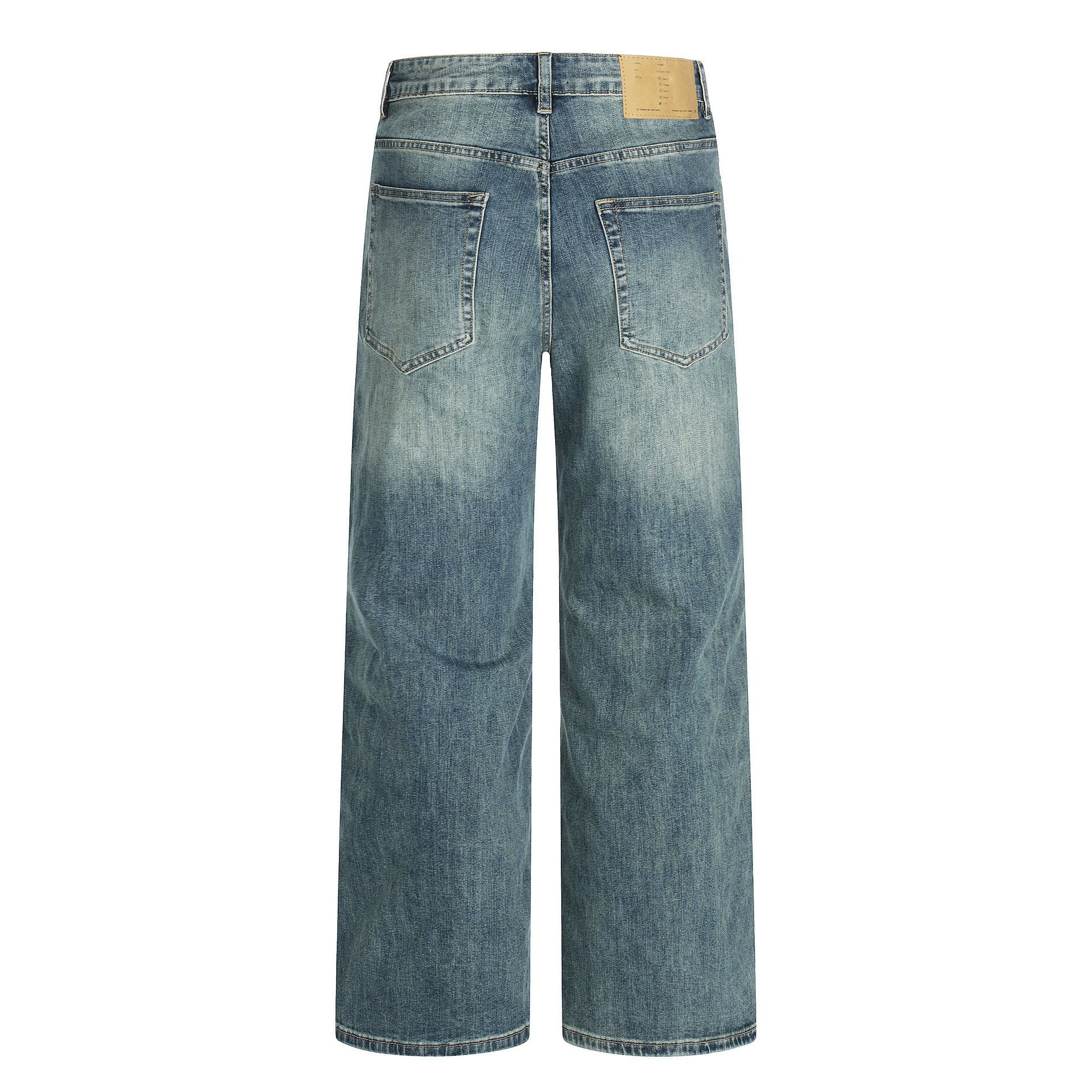 Vintage Men's American retro washed distressed loose straight jeans Size US 32 / EU 48 - 2 Thumbnail