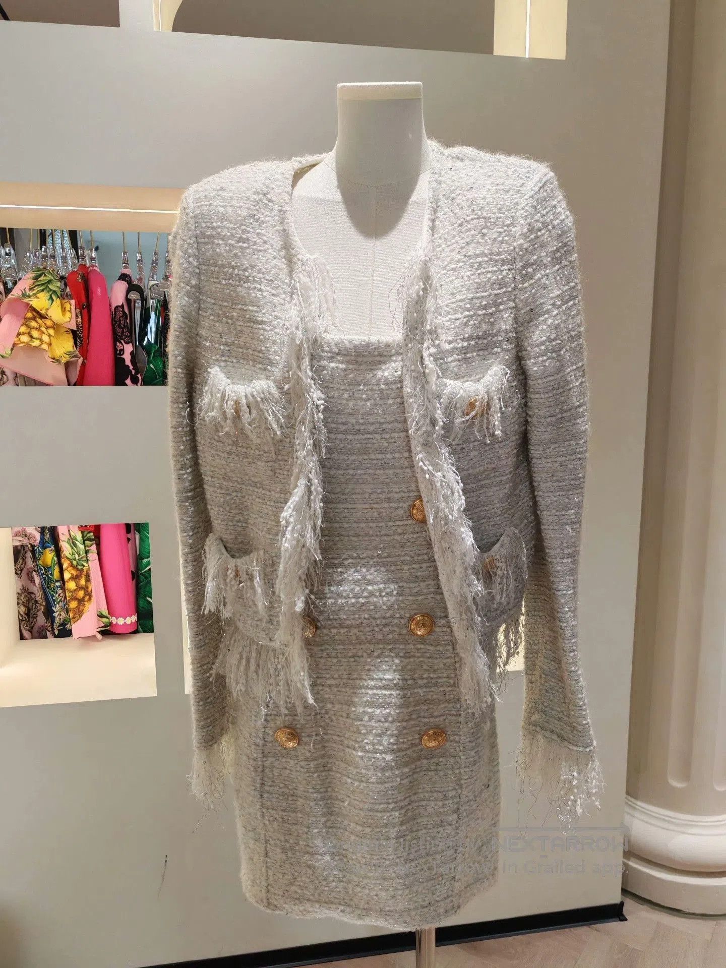 Balmain Balmain Tweed Camisole Mini Dress. Size 37" - 7 Thumbnail