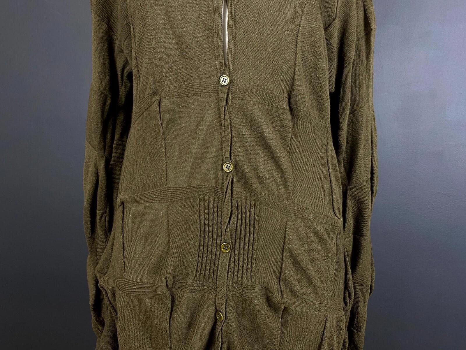 Oscar De La Renta OSKA Khaki Wool Knit Long Sleeve Lagenlook Dress Size 2 Size XS / US 0-2 / IT 36-38 - 3 Thumbnail