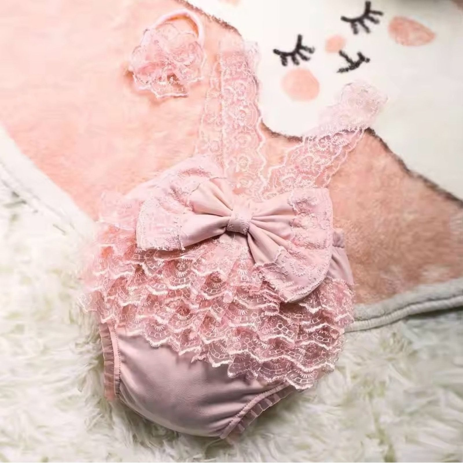 Other Newborn Photography Outfits Big Bowknot Baby Lace Romper Size XXS / US 00 / IT 34 - 2 Thumbnail