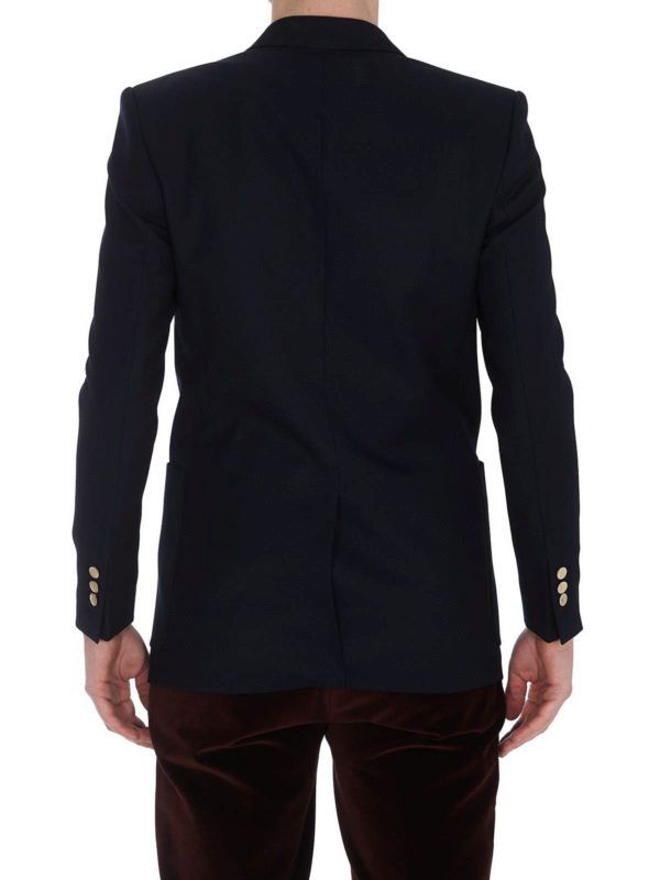 Balmain o1s1wg111025 Wool Double Breasted Blazer Jacket in Navy Blue Size US XL / EU 56 / 4 - 5 Thumbnail