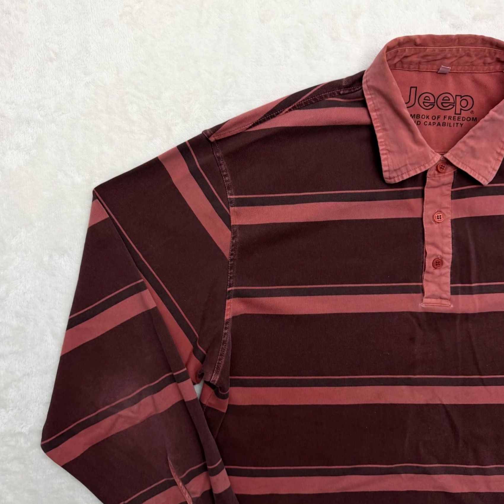 Jeep Jeep Rugby Polo Shirt Mens 2XL Red Stripe Long Sleeve Logo Casual Size US XXL / EU 58 / 5 - 5 Thumbnail
