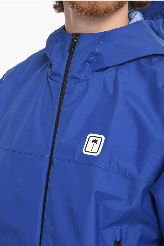 Palm Angels o1y0325 Logo Hooded Jacket in Blue Size US S / EU 44-46 / 1 - 2 Thumbnail