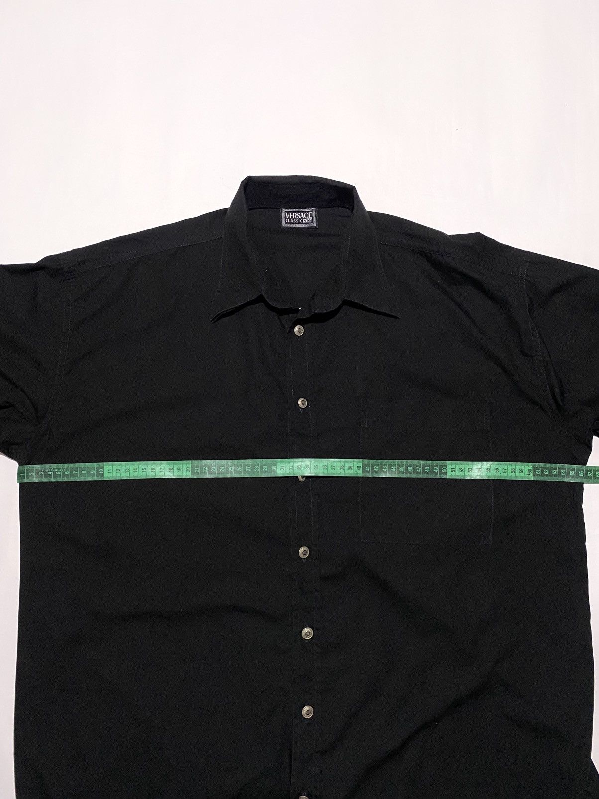 Designer × Versace × Vintage VINTAGE VERSACE CLASSIC V2 BLACK ON BLACK FORMAL SHIRT Size US XL / EU 56 / 4 - 12 Thumbnail