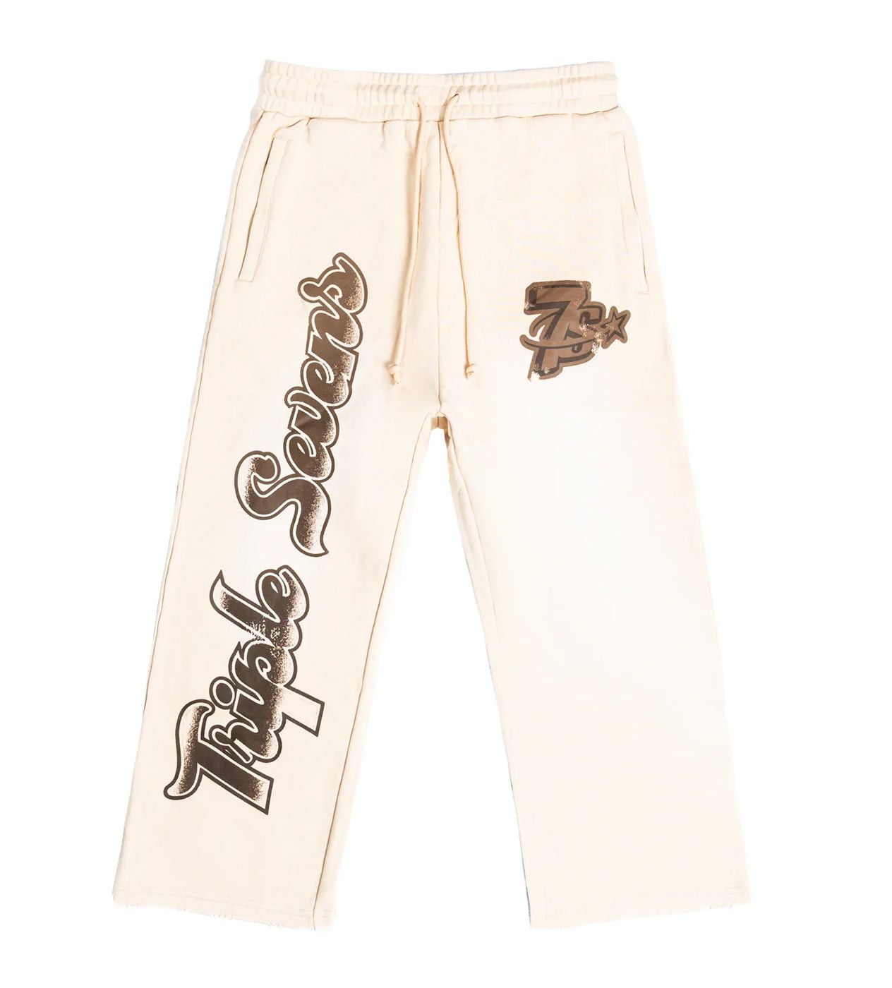 TRIPLE SEVENS All Star Sweatpants Cream/Brown Size US 30 / EU 46 - 1 Thumbnail