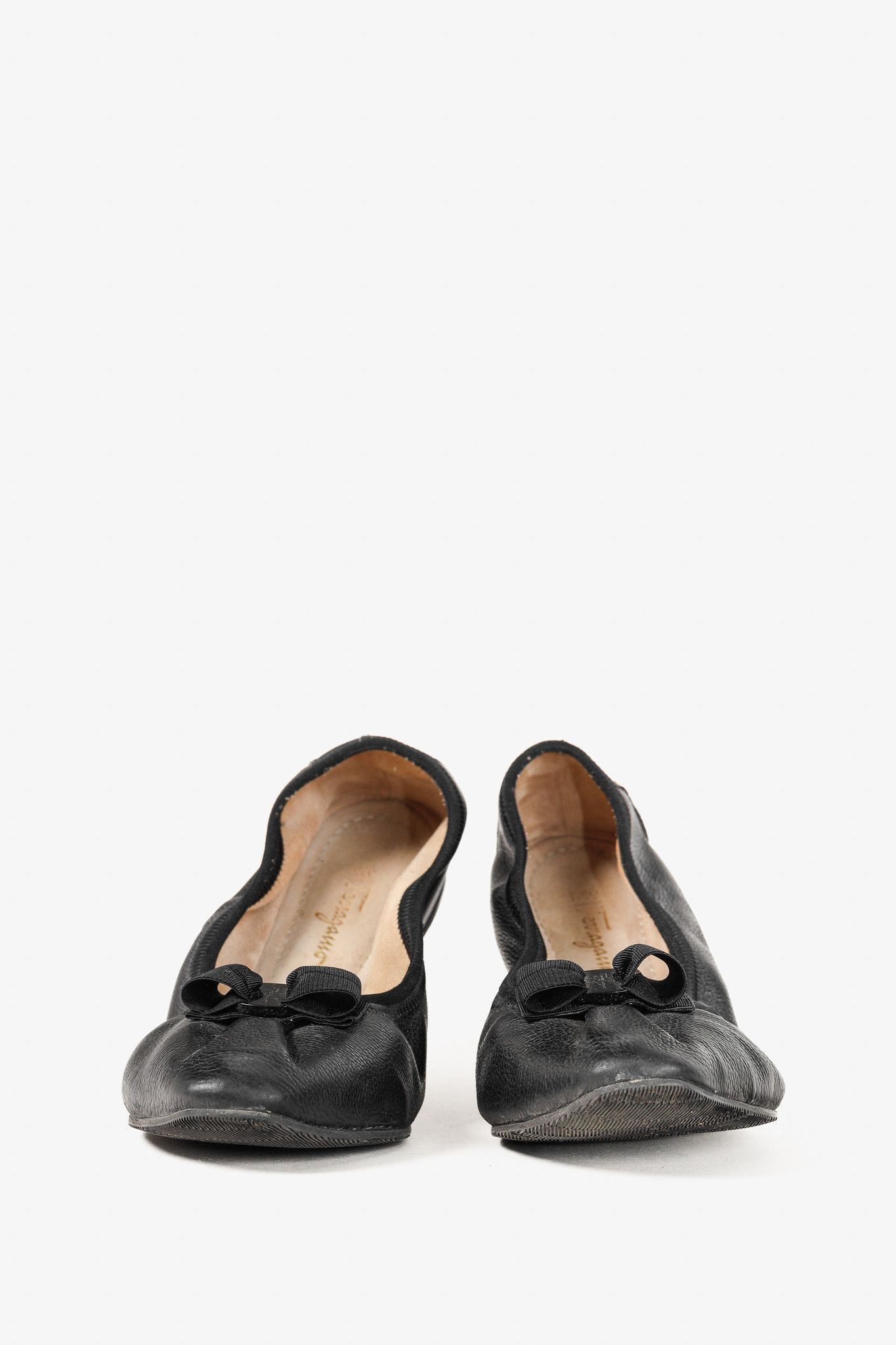 Salvatore Ferragamo Salvatore Ferragamo My Joy Leather Foldaway Ballet Flats Size US 9 / IT 39 - 3 Thumbnail