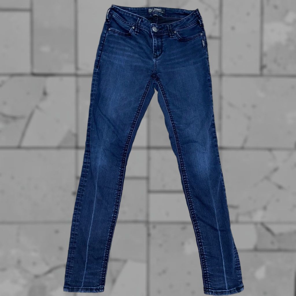 Silver Jeans Co. Silver Jeans Womens Jeans Dark Blue High Super Skinny Sz W27/L31 Regular 27 Womens Size 27" / US 4 / IT 40 - 1 Thumbnail