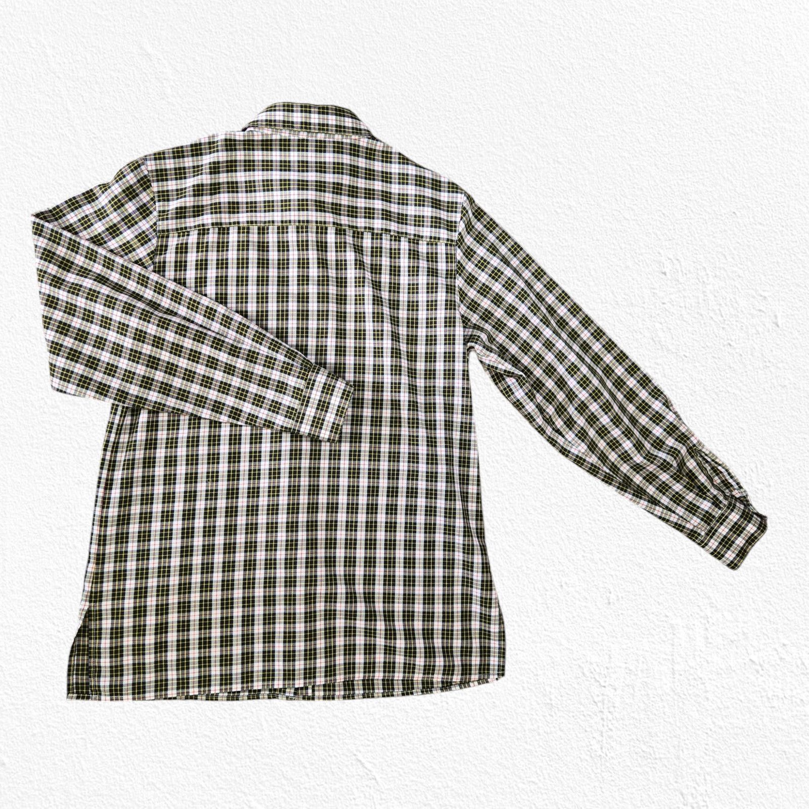 Vintage Black White Checkered Plaid Button-Up Shirt Size 4