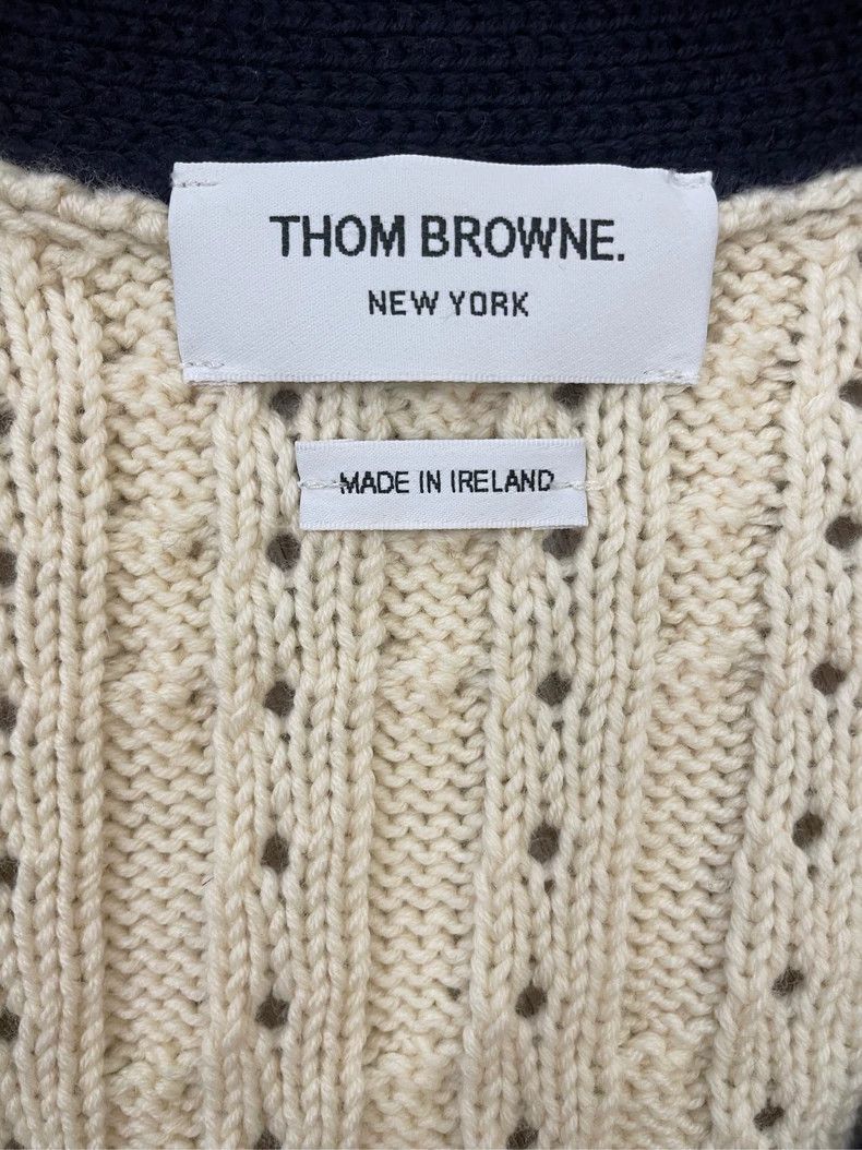 Thom Browne Thom Browne American red and Tibetan blue blended wool swe Size XS / US 0-2 / IT 36-38 - 5 Thumbnail