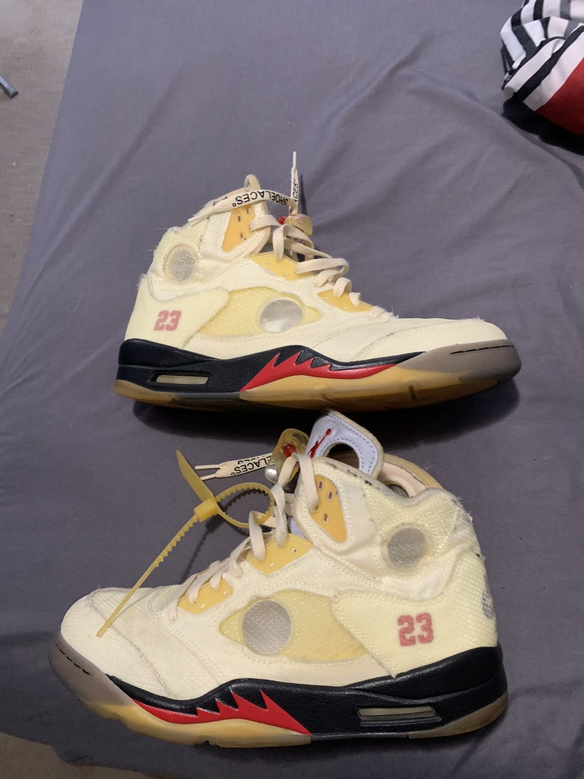 Jordan Brand × Off-White Off white Jordan 5 sail Size US 11 / EU 44 - 3 Thumbnail