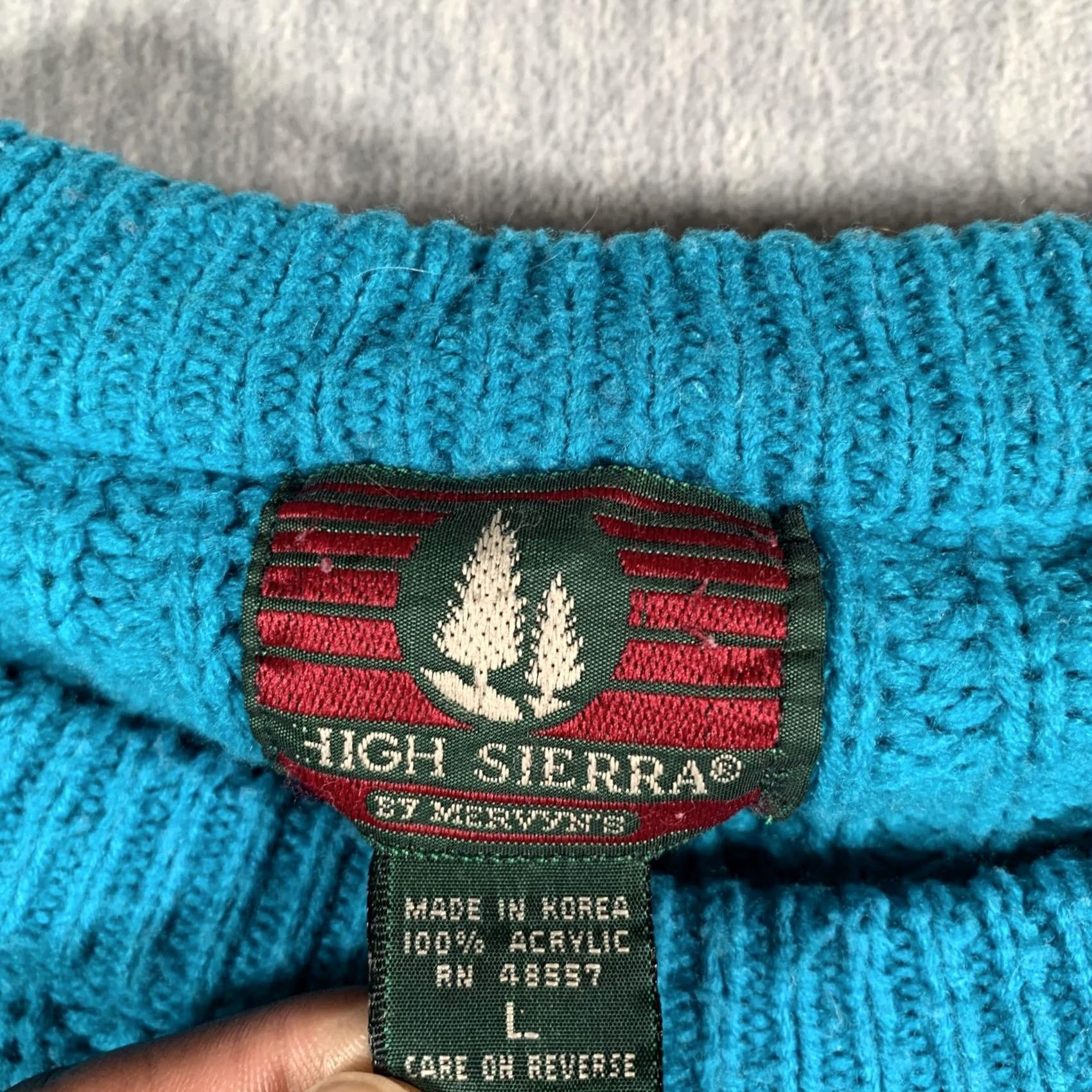 High Sierra VINTAGE High Sierra Sweater Mens L Teal Cable Knit Crewneck Pullover 90s Mens Size US L / EU 52-54 / 3 - 4 Thumbnail