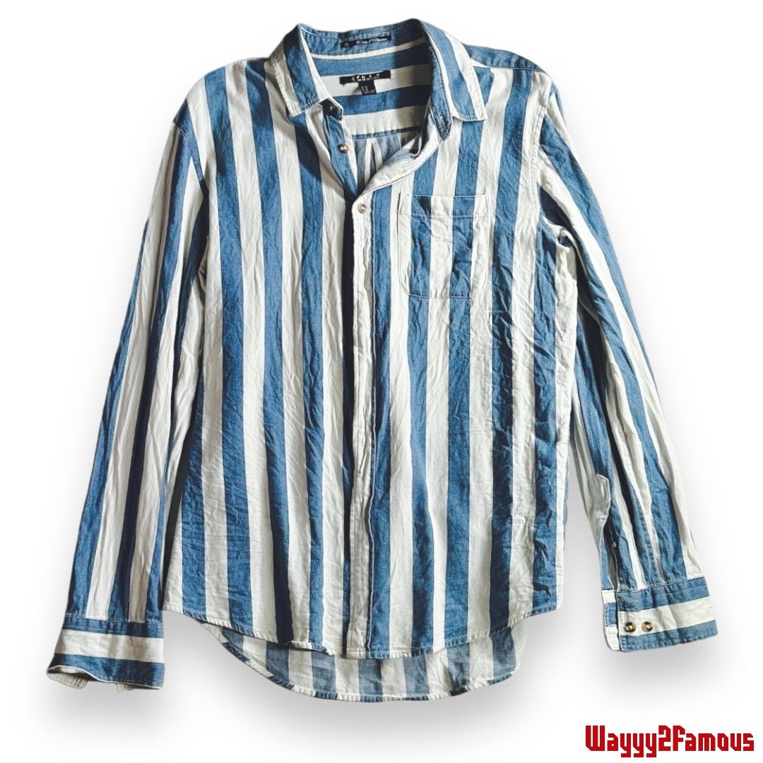 Forever 21 Denim Stripe Button Up Size US M / EU 48-50 / 2 - 1 Thumbnail