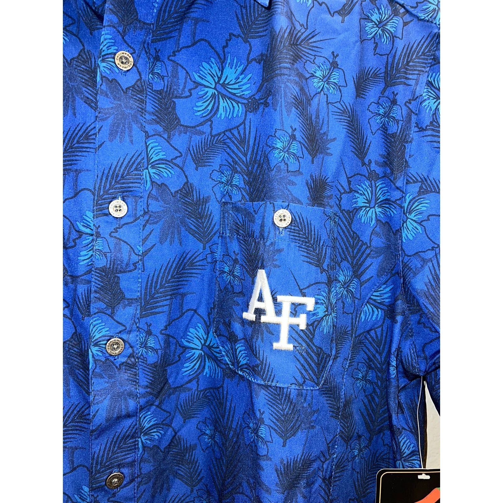 Vintage Air Force University Polo Shirt Chiliwear Blue Floral NWT S Size US L / EU 52-54 / 3 - 3 Thumbnail
