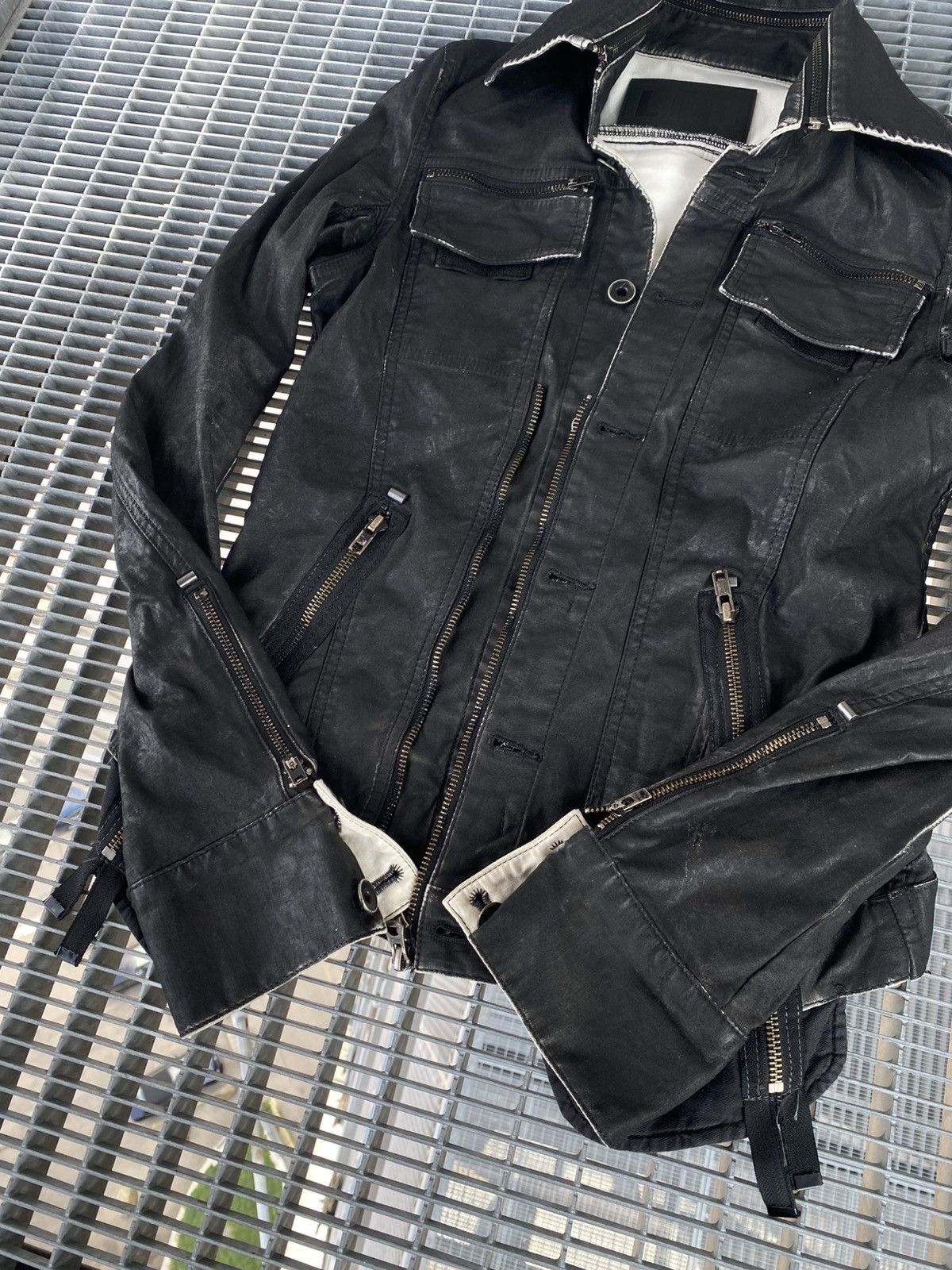 Le Grande Bleu (L.G.B.) Le Grande Bleu LGB Multizip Raw Wax Big Back Zip Jacket Size US S / EU 44-46 / 1 - 12 Thumbnail