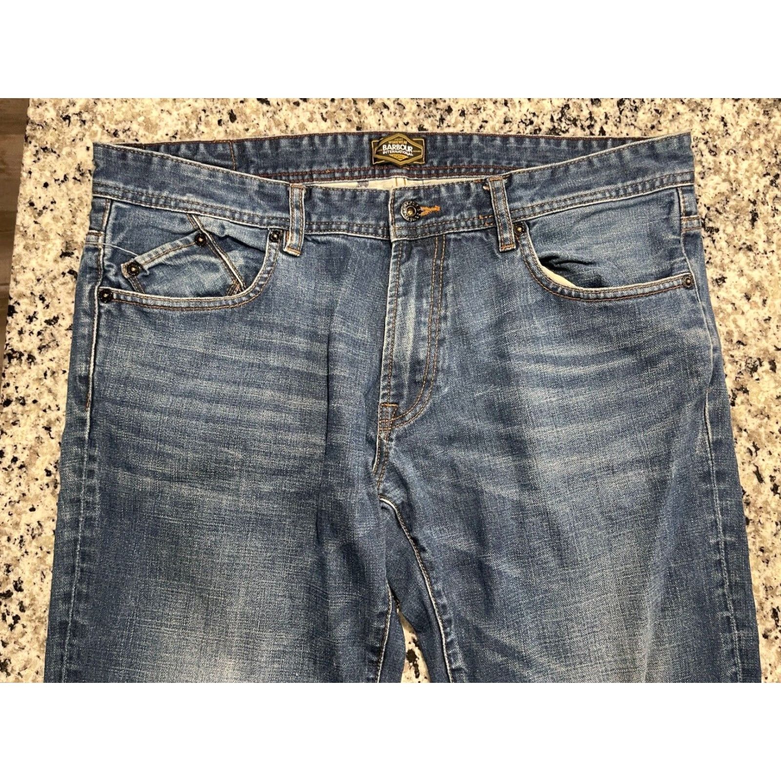 Barbour Barbour International Jeans Men Blue Denim Zip Button Casual Tapered 38 Regular Inseam 30.5 Size US 38 / EU 54 - 2 Thumbnail