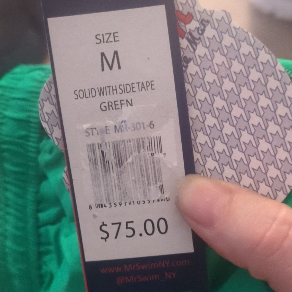 Other Mr. Swim solid with side tape green swim trunks size medium Size US 31 - 4 Thumbnail