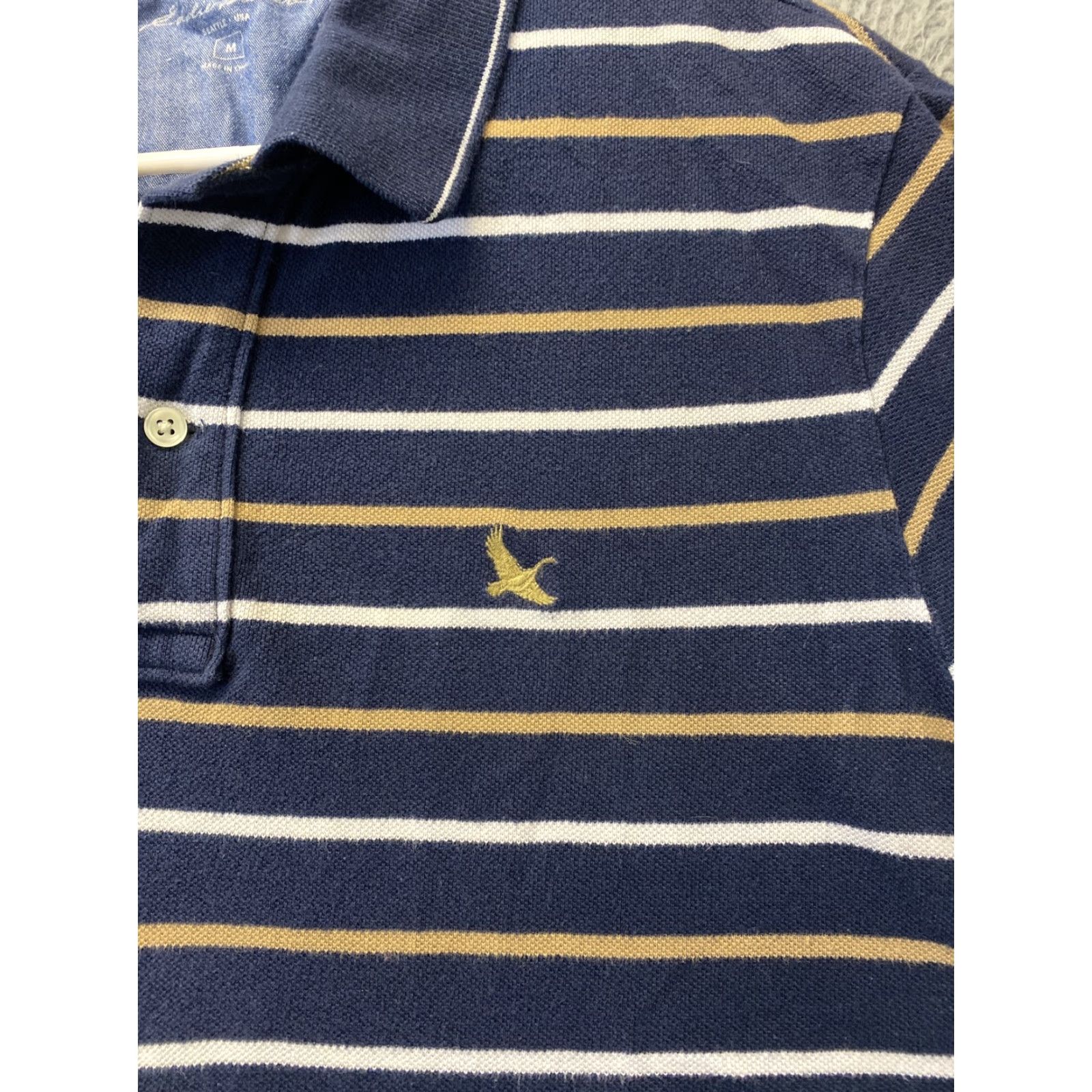 Eddie Bauer Eddie Bauer Polo Shirt Adult M Navy Stripe Short Sleeve Casual Men Pony 110-46 Regular Knit Multicolor/Blue-White-Stripe (No Graphic) Size US M / EU 48-50 / 2 - 2 Thumbnail