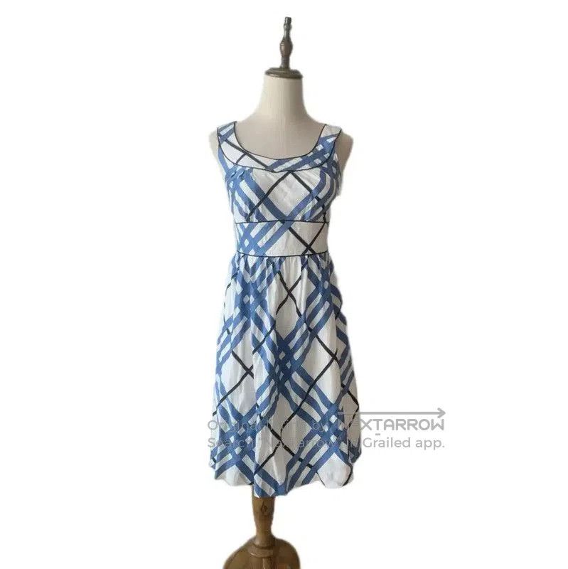 women's blue gingham dress Trendy Blue Gingham Midi Dress | Women's Dresses