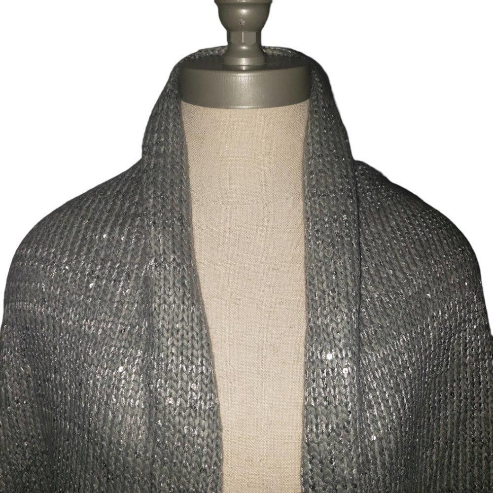 Designer CT824 Riverton Wrap NWT Gray with Silver Sequins Size ONE SIZE - 2 Thumbnail