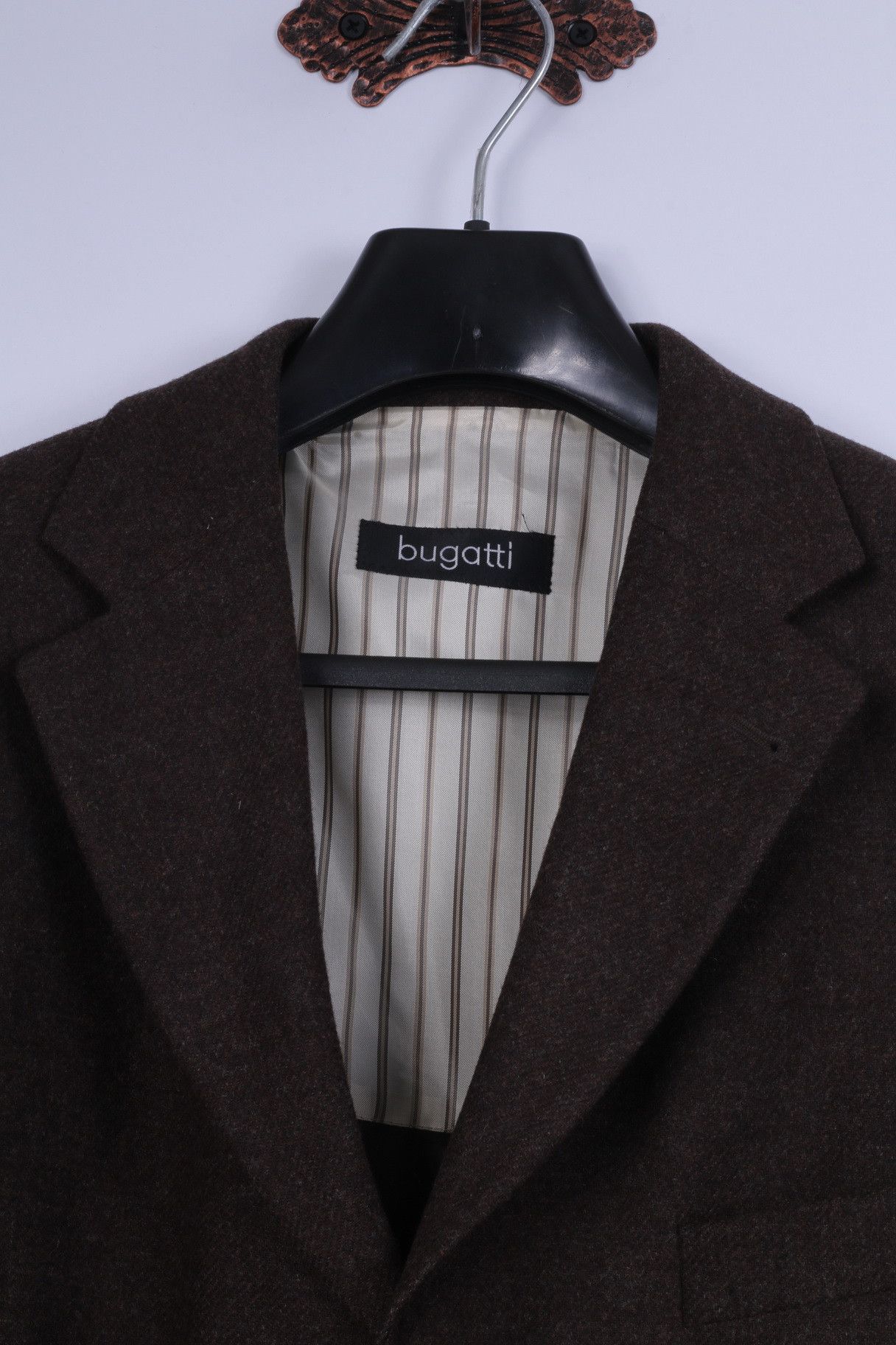 Bugatti Bugatti Men 52 42 Blazer Brown 100% Wool VTG 0796 Size 42R - 3 Thumbnail