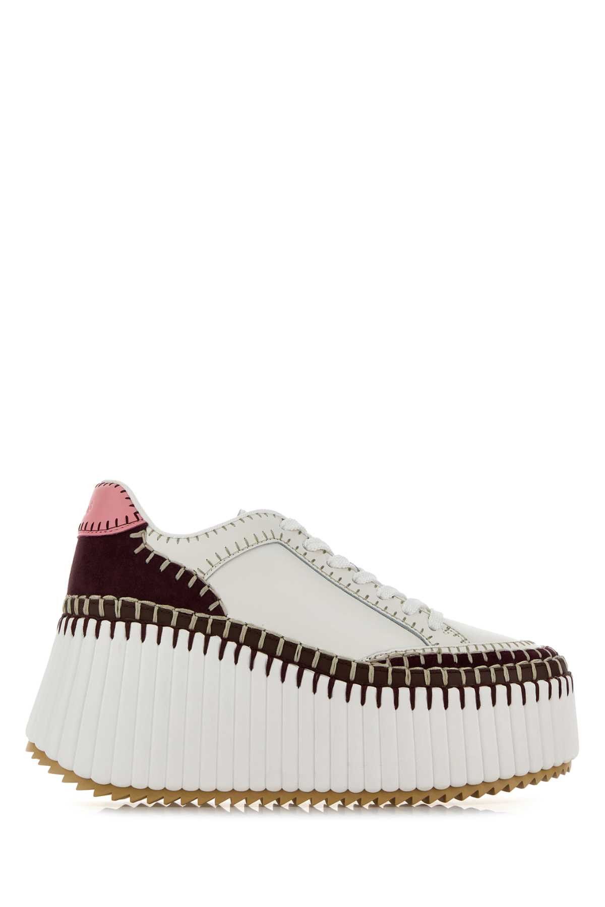 Chloe White Leather Nama Sneakers Size US 10 / IT 40 - 1 Thumbnail