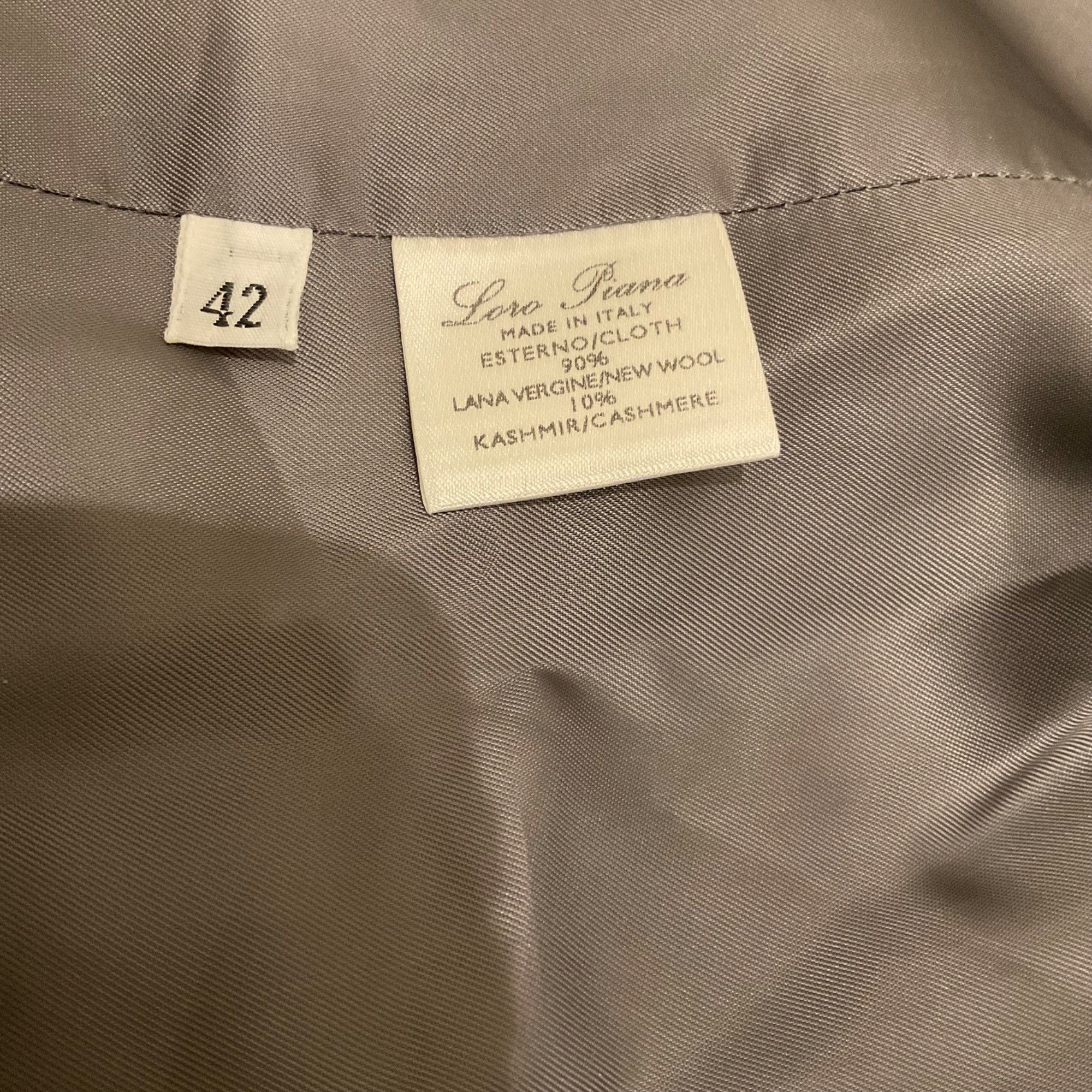 Loro Piana Loro Piana herringbone wool brown grey plaid check women lon Size XS / US 0-2 / IT 36-38 - 4 Thumbnail