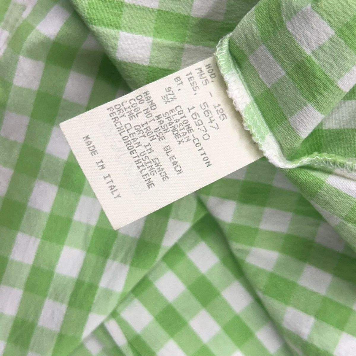 Moschino MOSCHINO Womens green gingham button up shirt Size 46 Size L / US 10 / IT 46 - 7 Thumbnail