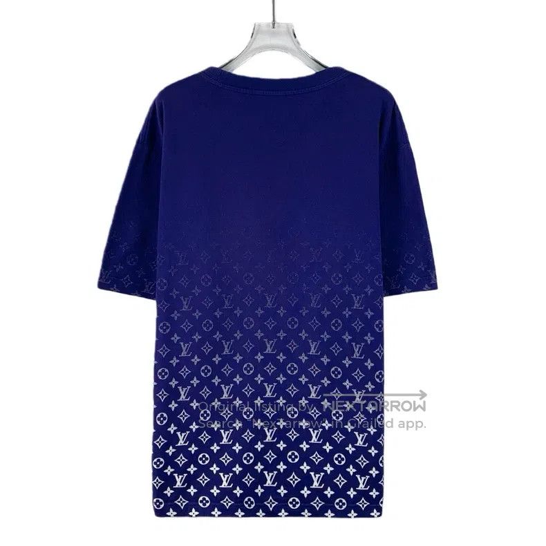 Louis Vuitton Louis Vuitton 22 dark blue logo gradient full-print cotton Size US XL / EU 56 / 4 - 2 Thumbnail