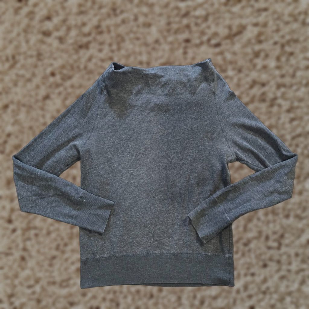 James Perse James Perse Sweater Women Size S Gray High Neck Casual Pullover Knit Lightweight Winter Classic Size S / US 4 / IT 40 - 1 Thumbnail
