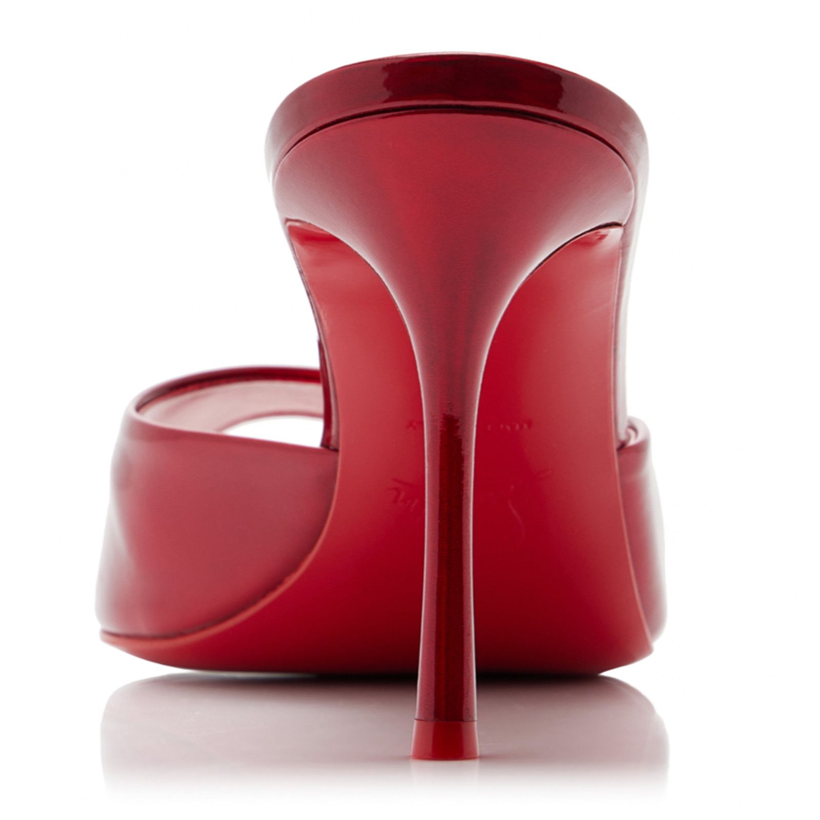 Christian Louboutin Me Dolly 85 Red Patent Backless Sandal Mule Heel Pump 38 Size US 8 / IT 38 - 10 Thumbnail