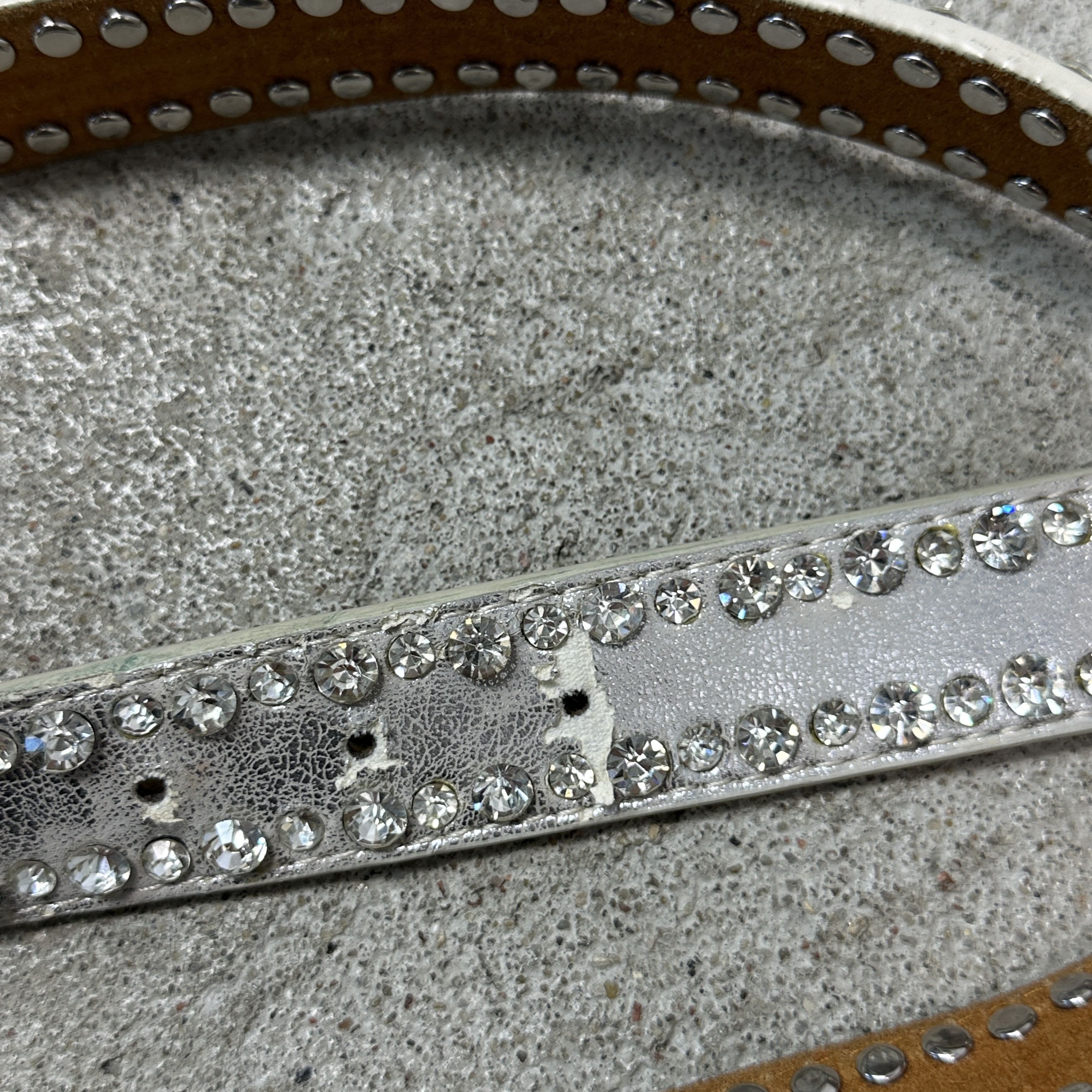 Vintage Vintage Avant Garde Rhinestones Silver Belt 00s Size ONE SIZE - 4 Thumbnail