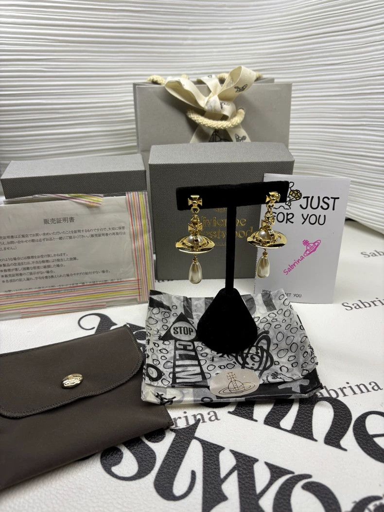 Vivienne Westwood Vivienne Westwood Water Drop Pearl Earrings-Gold Size ONE SIZE - 2 Thumbnail