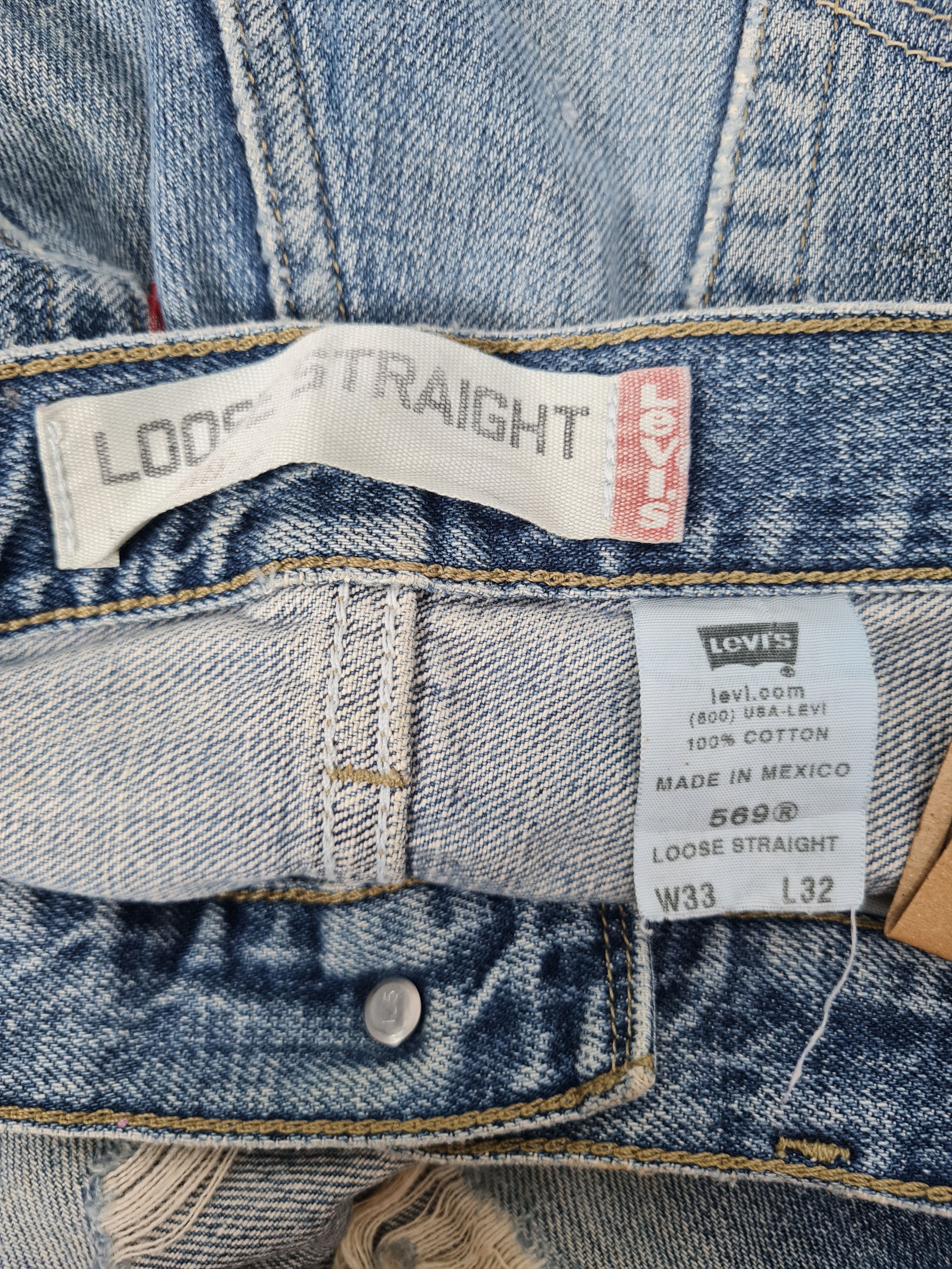 Levi's Vintage Clothing Vtg LEVIS 569 Distressed Ripeed Faded Jeans L0371 Size 35X31 Size US 35 - 11 Thumbnail