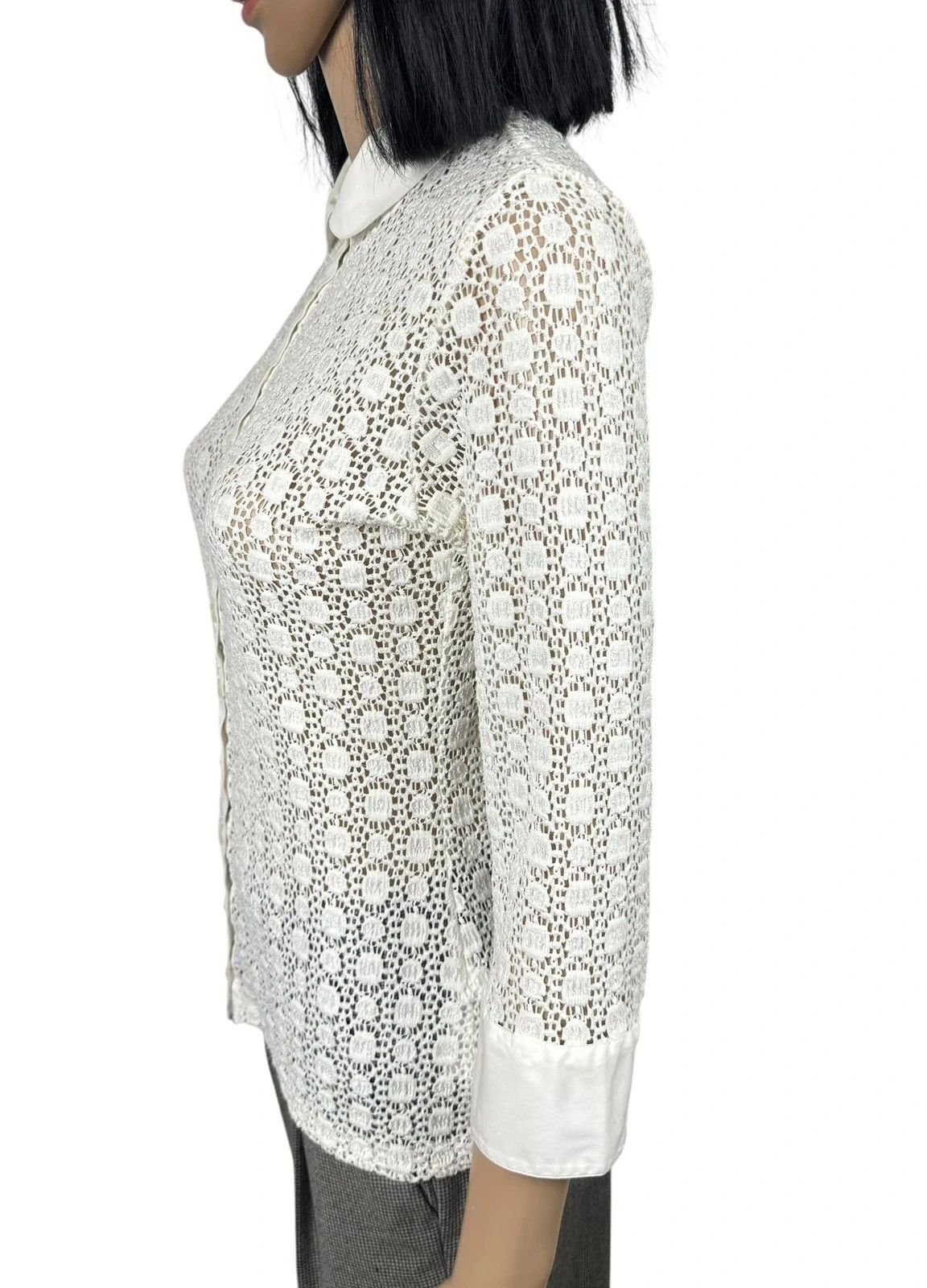 ANNE FONTAINE Anne Fontaine Regina Lace Crochet Button Up Blouse Size M / US 6-8 / IT 42-44 - 6 Thumbnail