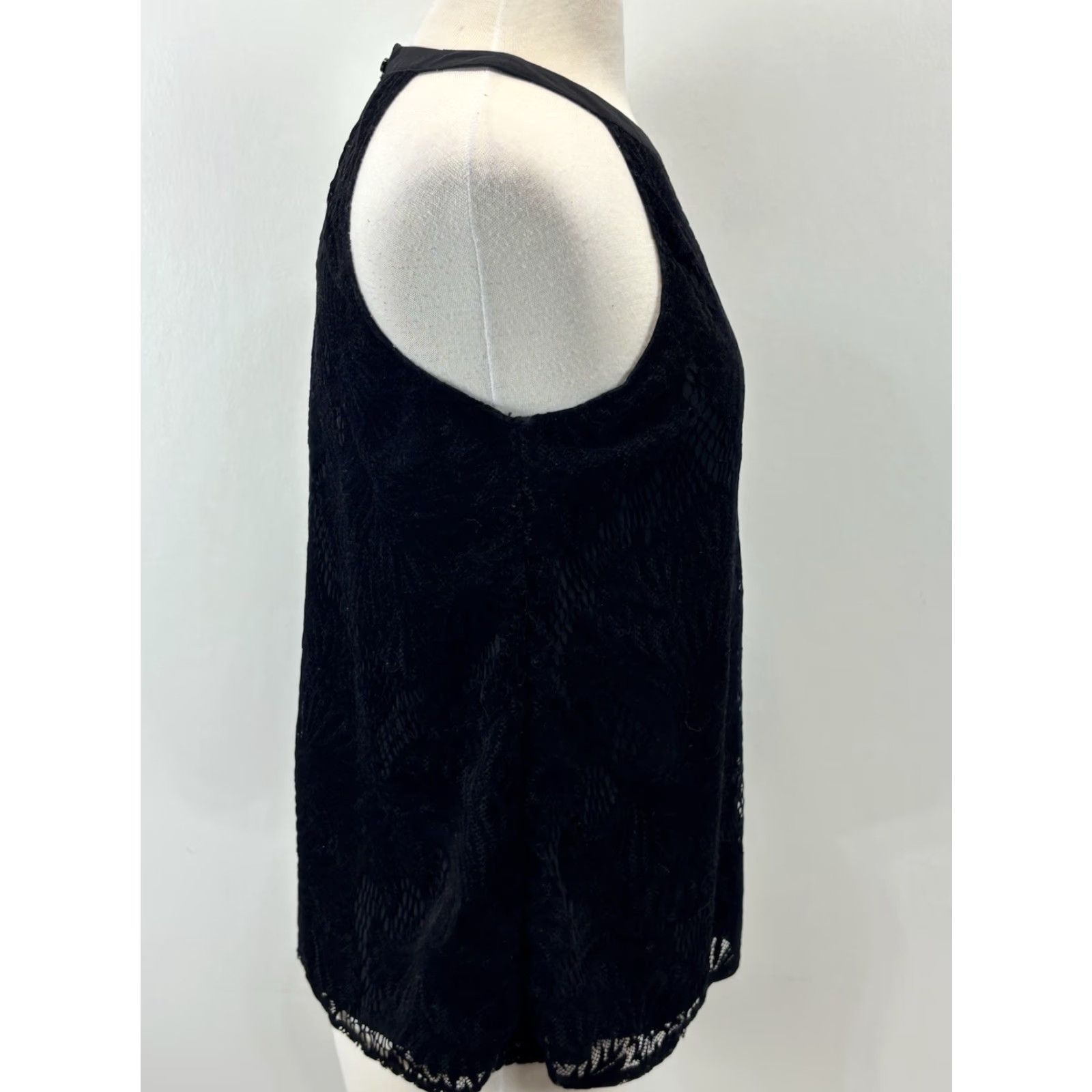 Loft LOFT velvet Burnout Halter Top Shirt Sz Small Black Whimsigoth Layered Size S / US 4 / IT 40 - 4 Thumbnail