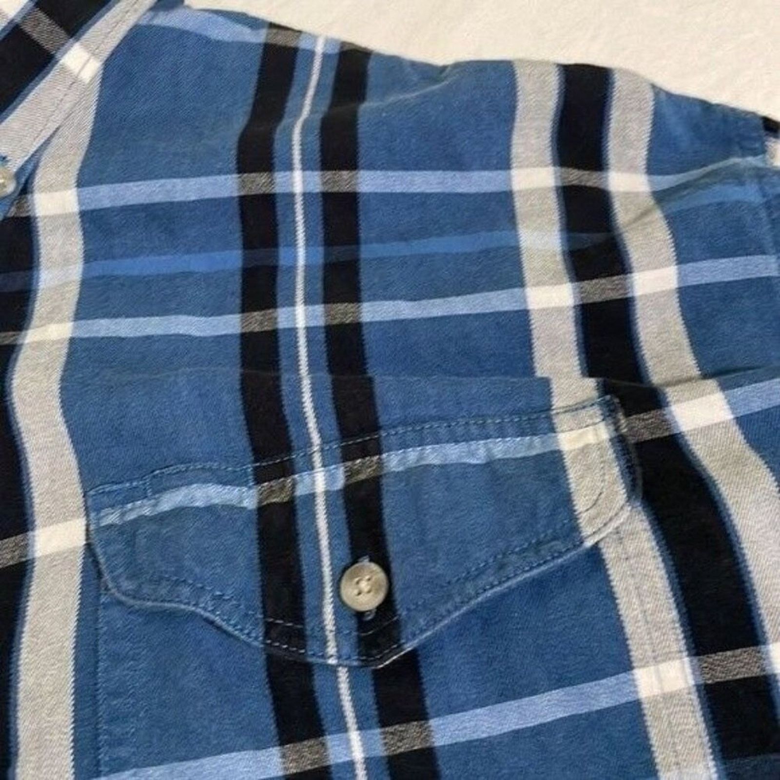 Wrangler Wrangler Mens Blue Plaid Flannel Button Down SIze XL Size US XL / EU 56 / 4 - 10 Thumbnail