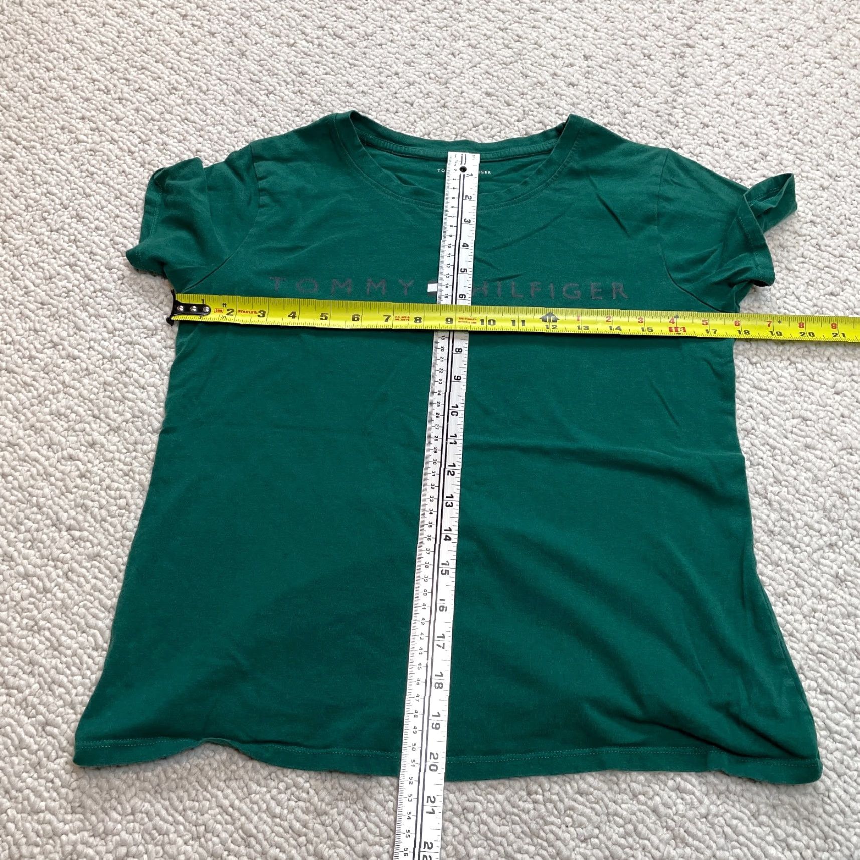 Tommy Hilfiger Tommy Hilfiger Shirt Womens Small Green Short Sleeve Logo Cotton Tee Top Size S / US 4 / IT 40 - 4 Thumbnail