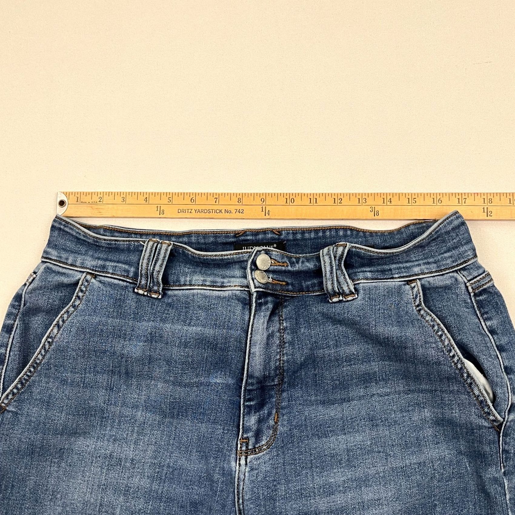 Vintage Judy Blue Jeans Size 16W W36 I31 Wide Leg Blue Denim Stretch High Waist Chic Women Jeans Everyday Wear 5-Pocket Size 38" / US 16 / IT 52 - 3 Thumbnail
