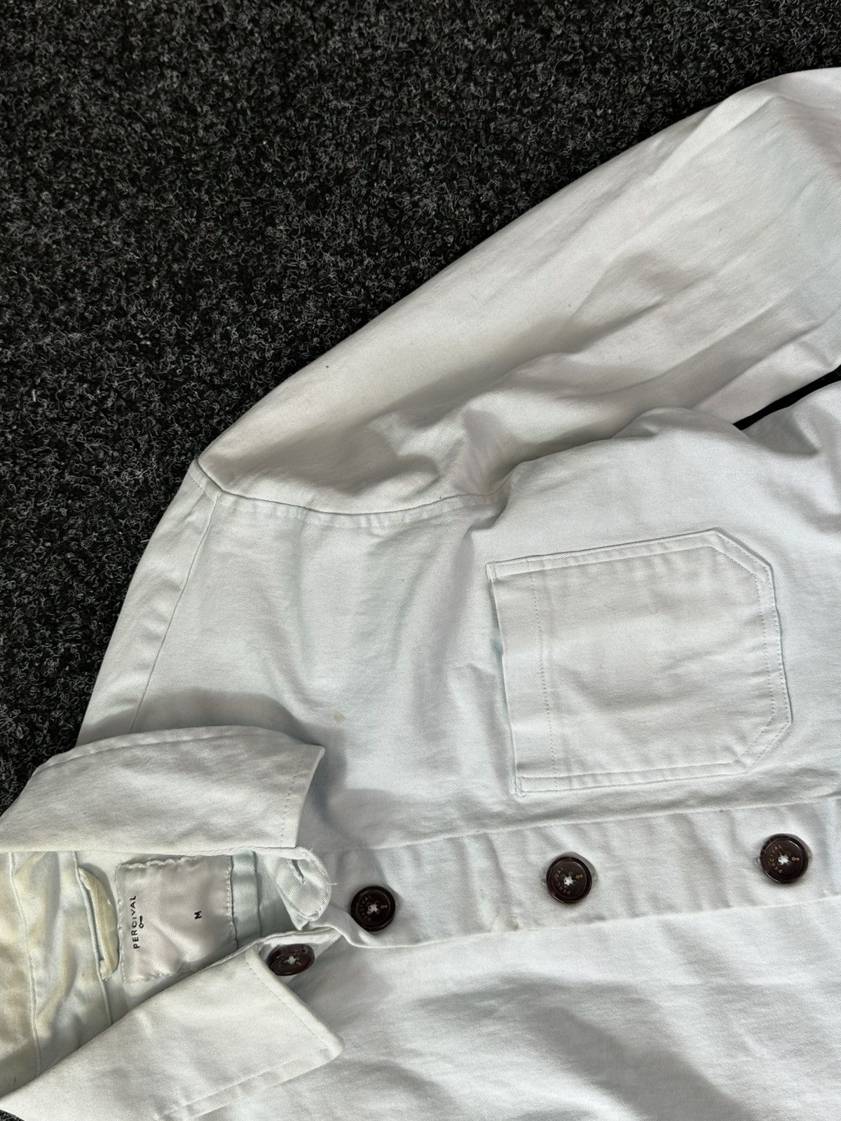 Percival 🚨Percival Wellington Over Shirt rare luxury jacket light blu Size US M / EU 48-50 / 2 - 6 Thumbnail