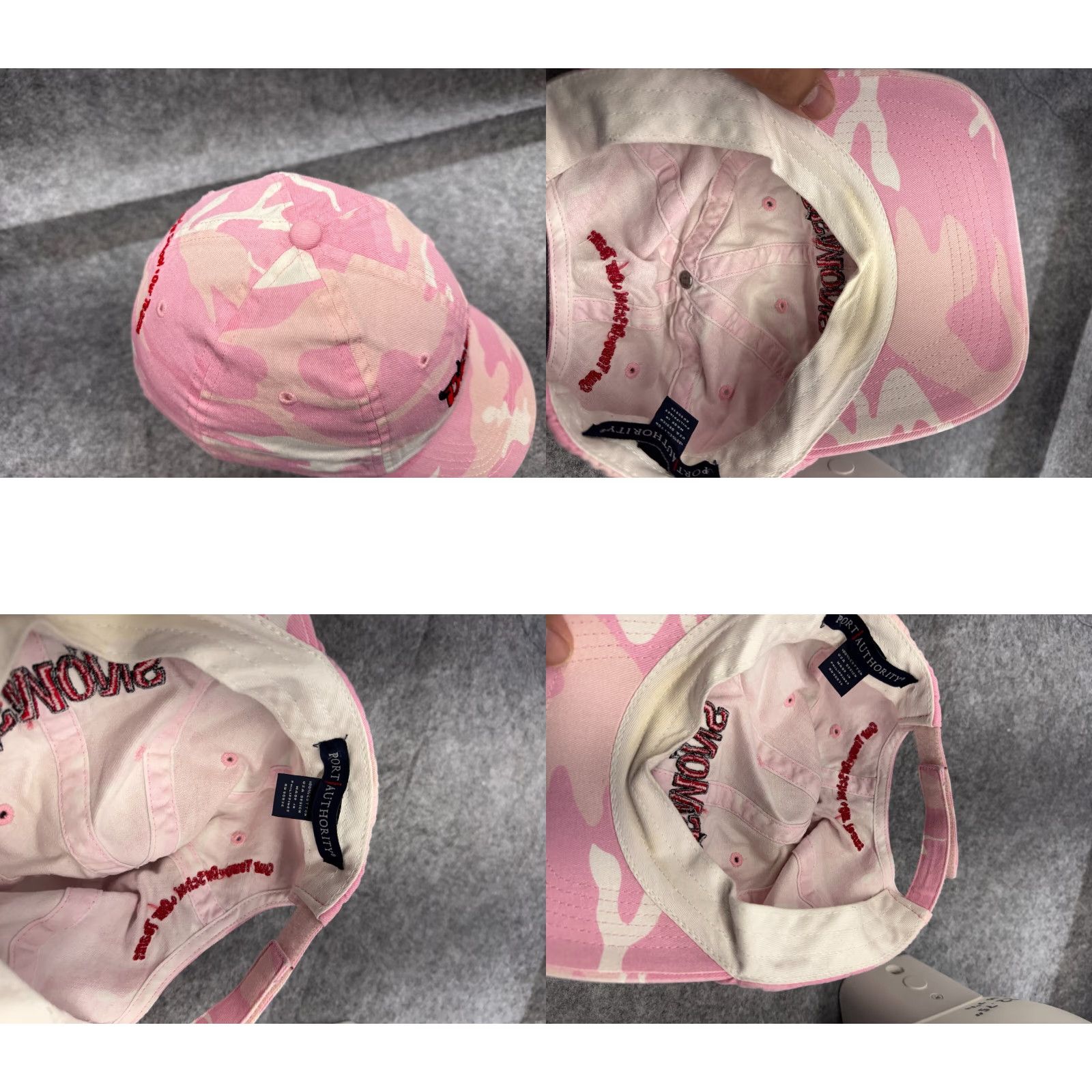 Port Authority Port Authority Demons Hat Cap Strap Back Womens One Size Pink Camouflage Twill Baseball Cap Adjustable Lightweight Outdoor Casual Size ONE SIZE - 8 Thumbnail